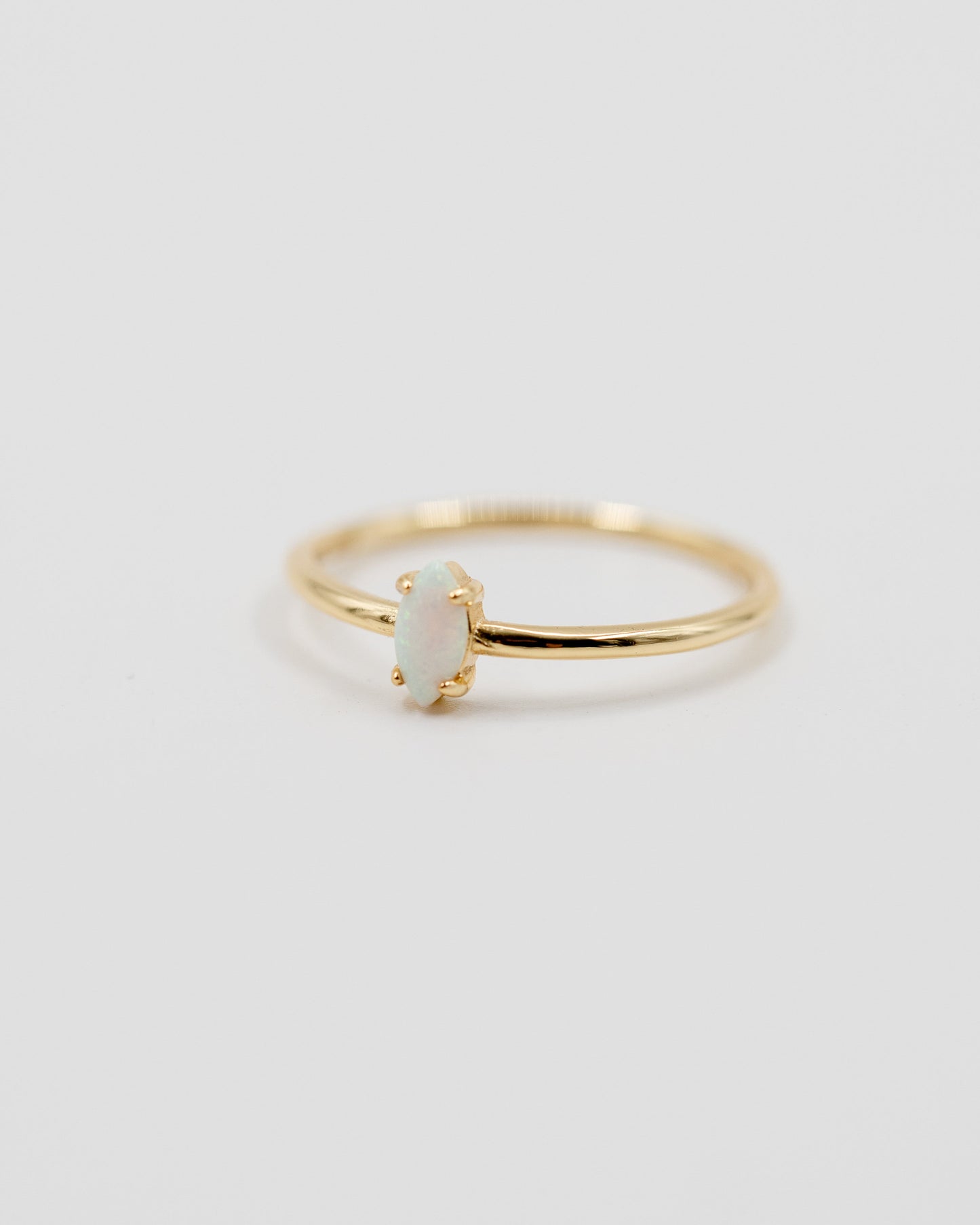 Gold Opal Marquise Ring