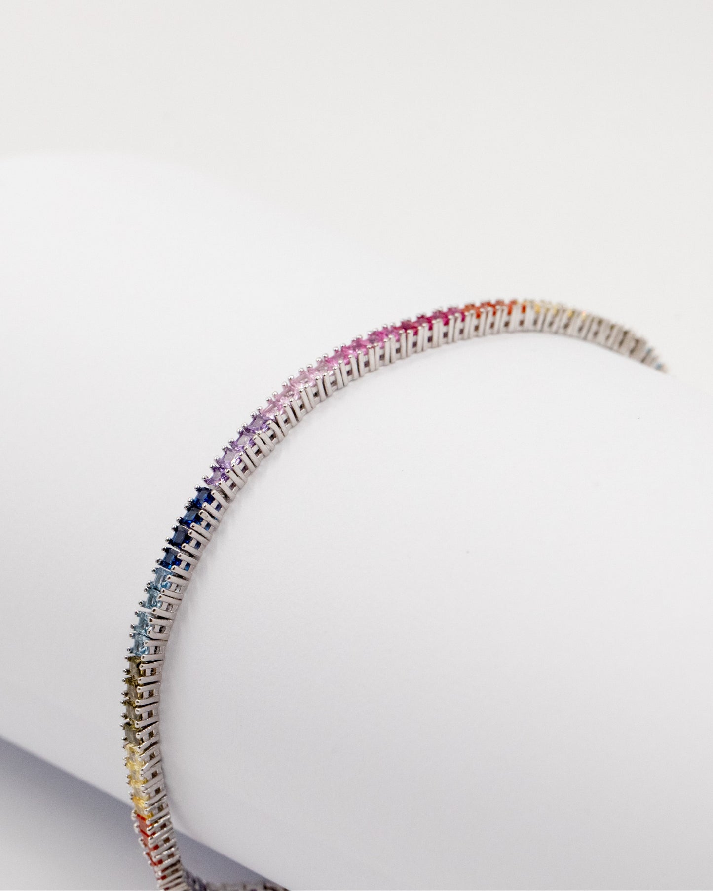 Rainbow Tennis Bracelet silver