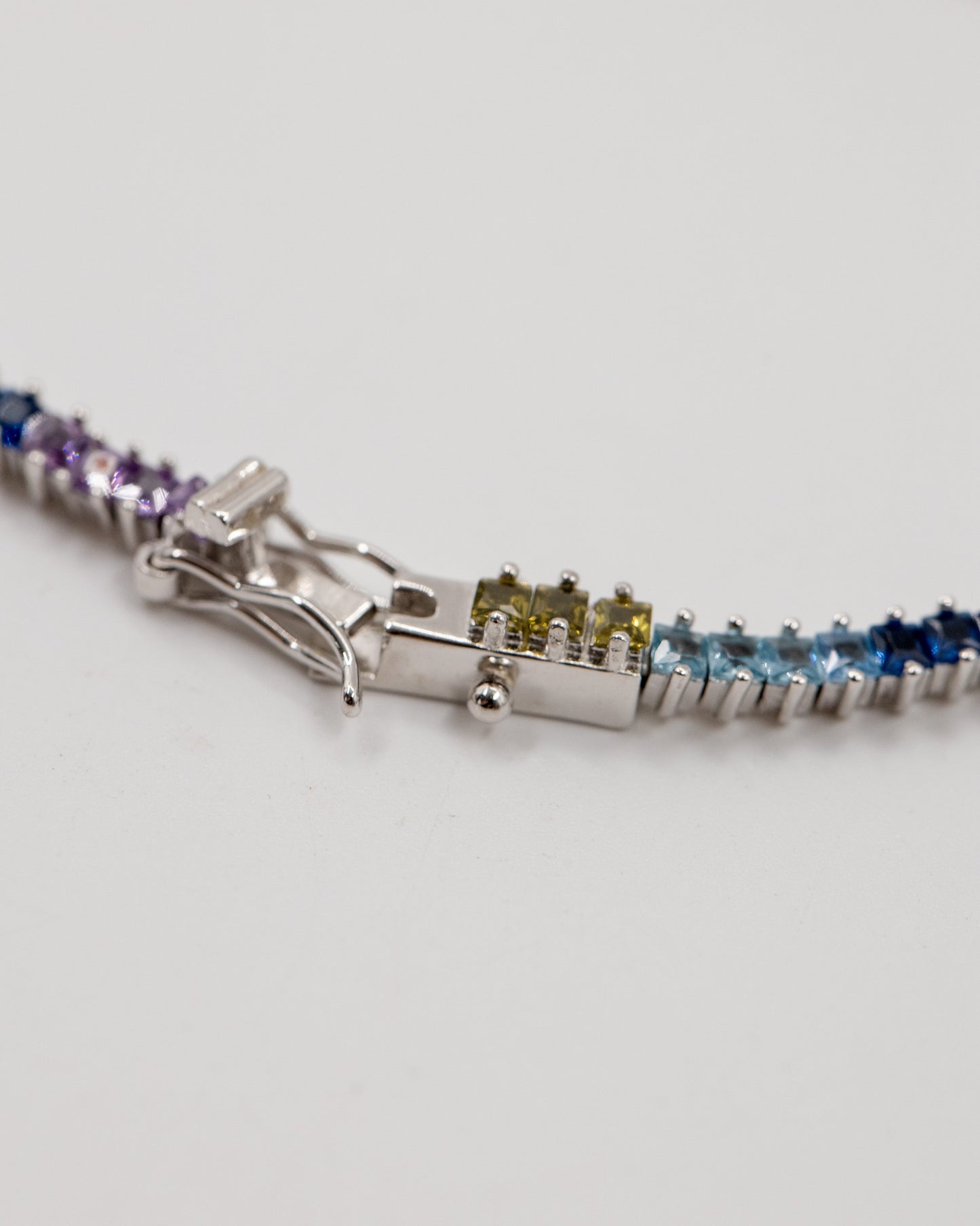 Rainbow tennis bracelet silver