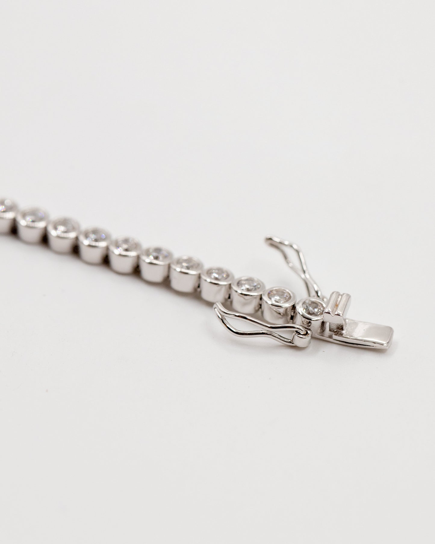 Diamond Pebbles Silver Tennis Bracelet
