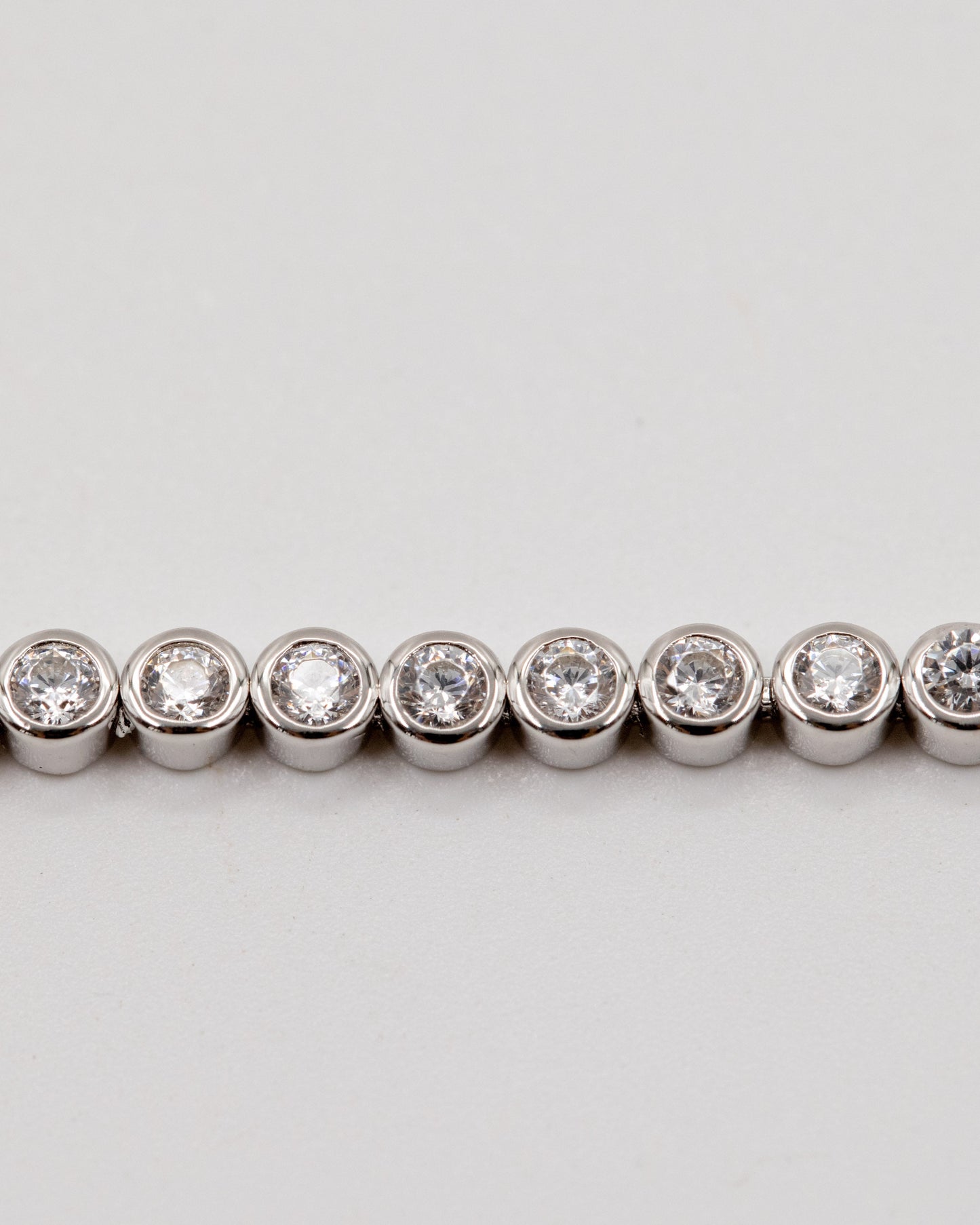Diamond Pebbles Silver Tennis Bracelet
