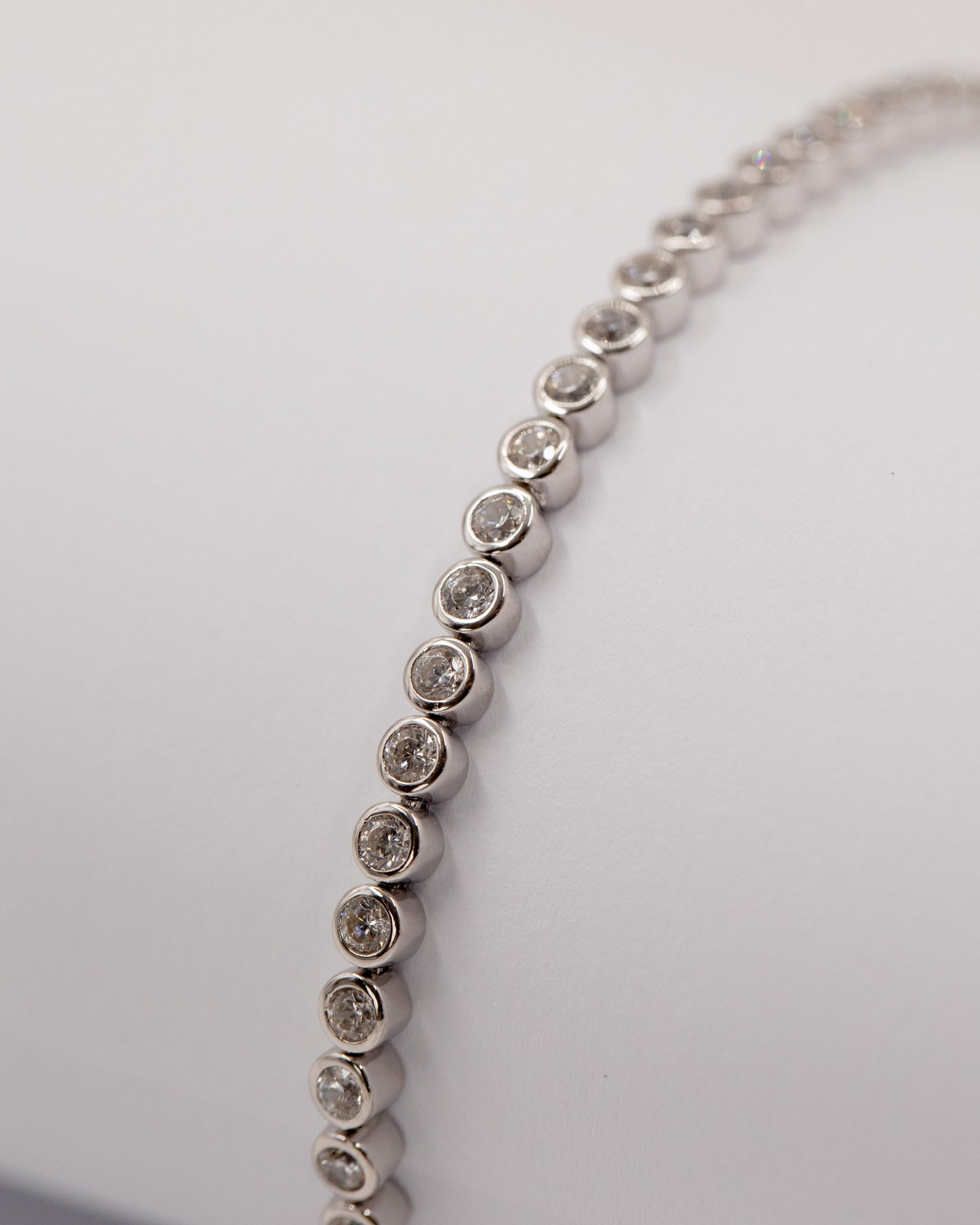 Diamond Pebbles Silver Tennis Bracelet
