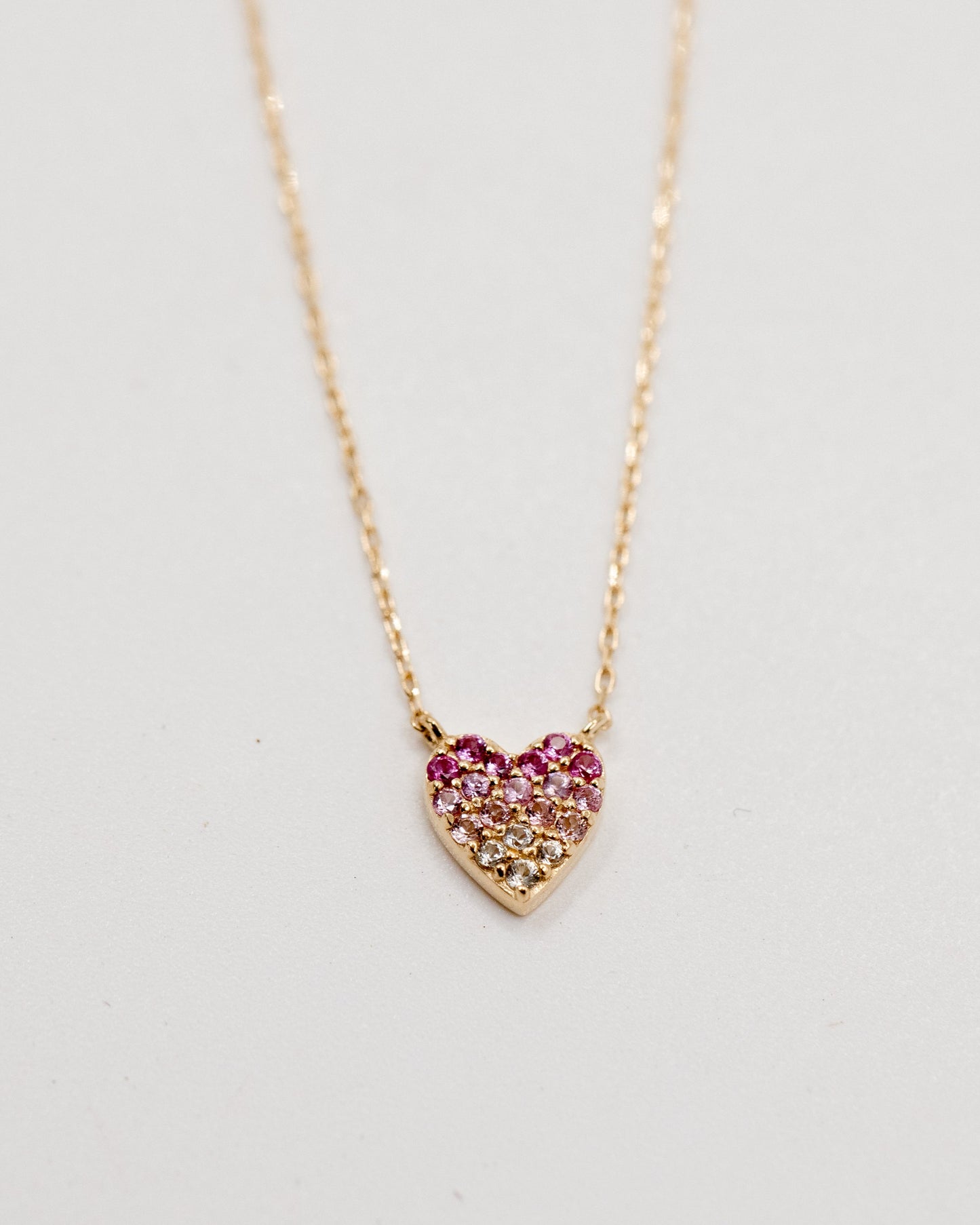La Kaiser pink sapphire heart necklace