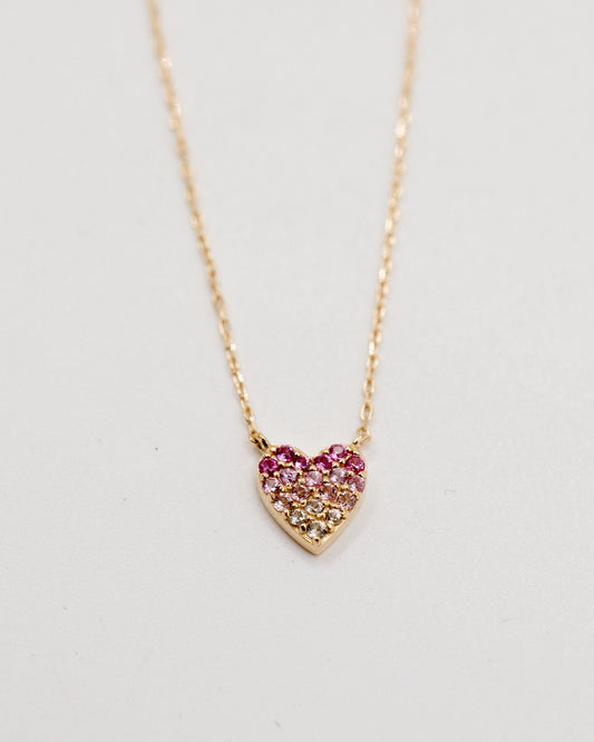 La Kaiser pink sapphire heart necklace