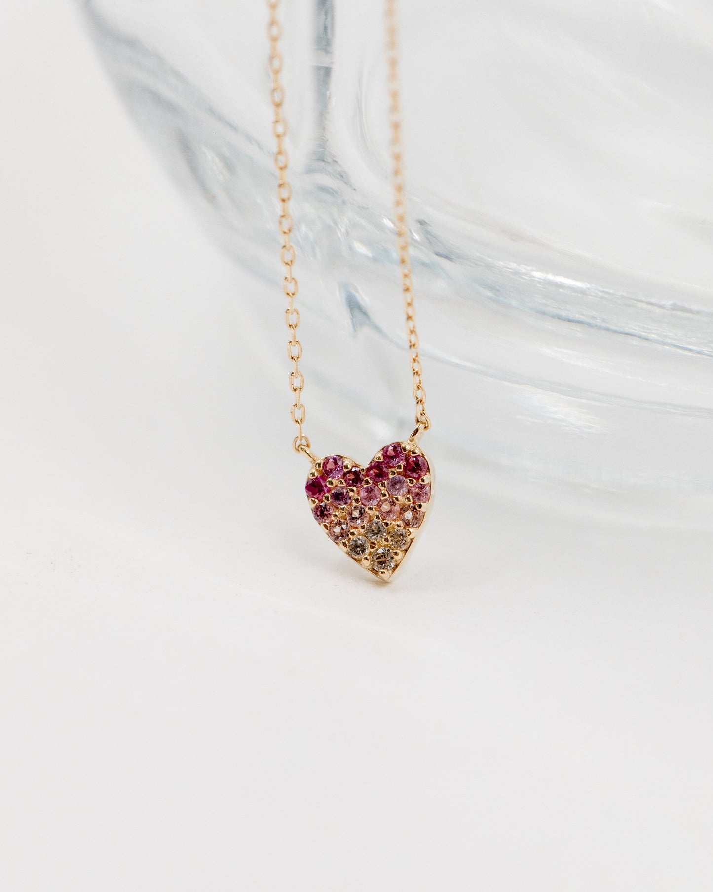 La Kaiser pink sapphire heart necklace