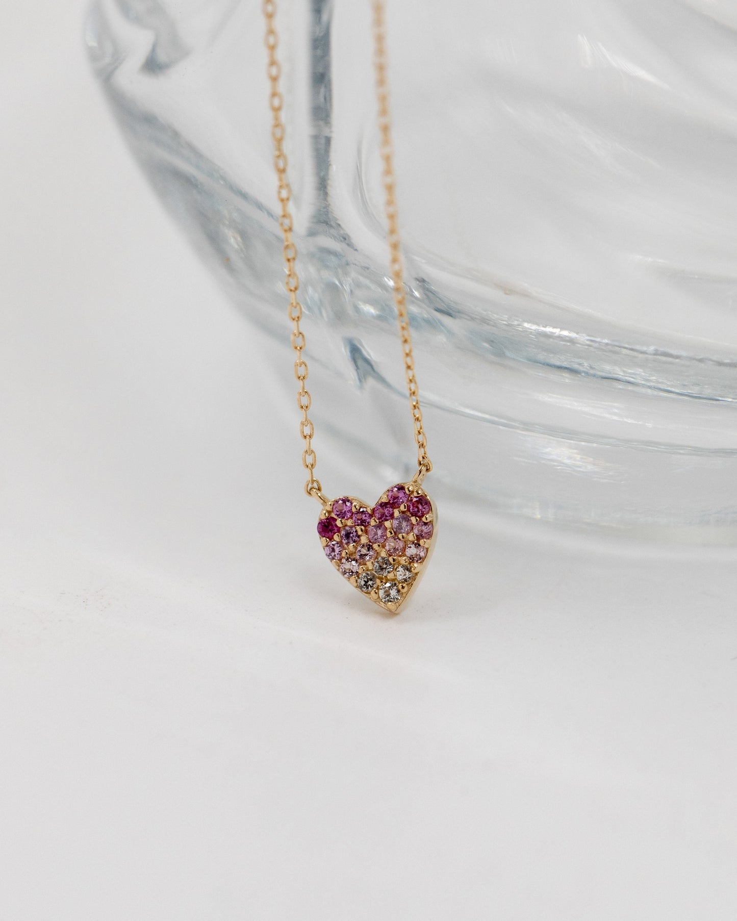 La Kaiser pink sapphire heart necklace