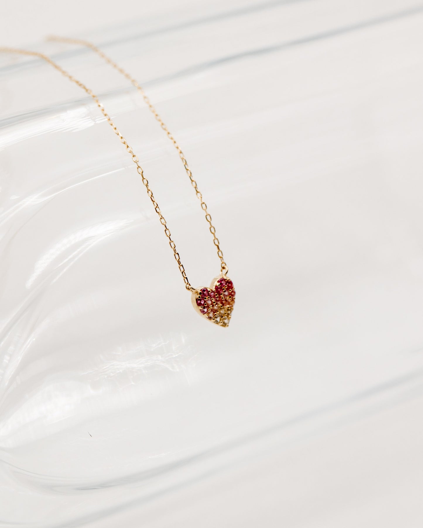 La Kaiser pink sapphire heart necklace