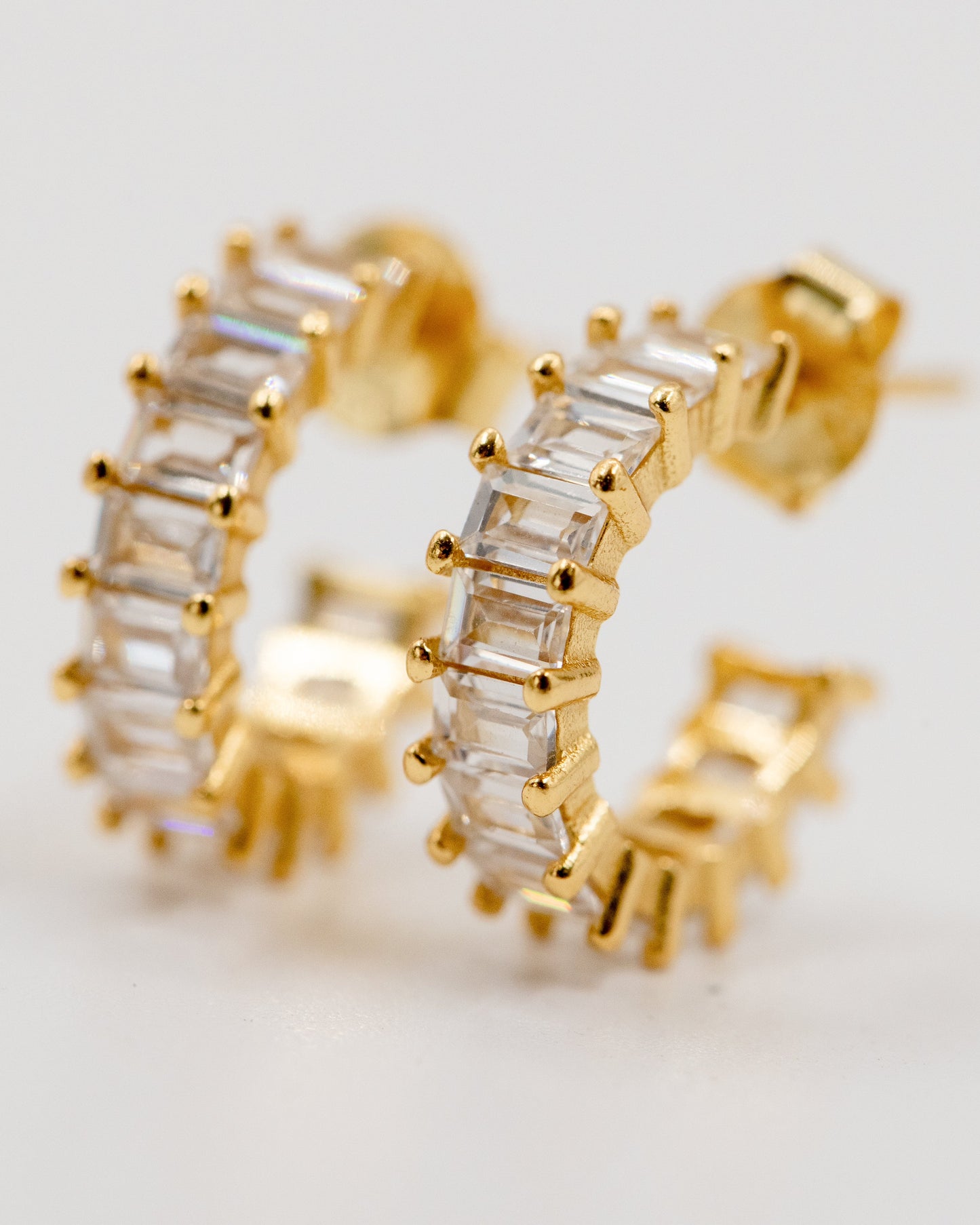 Baguette Hoop Earrings gold