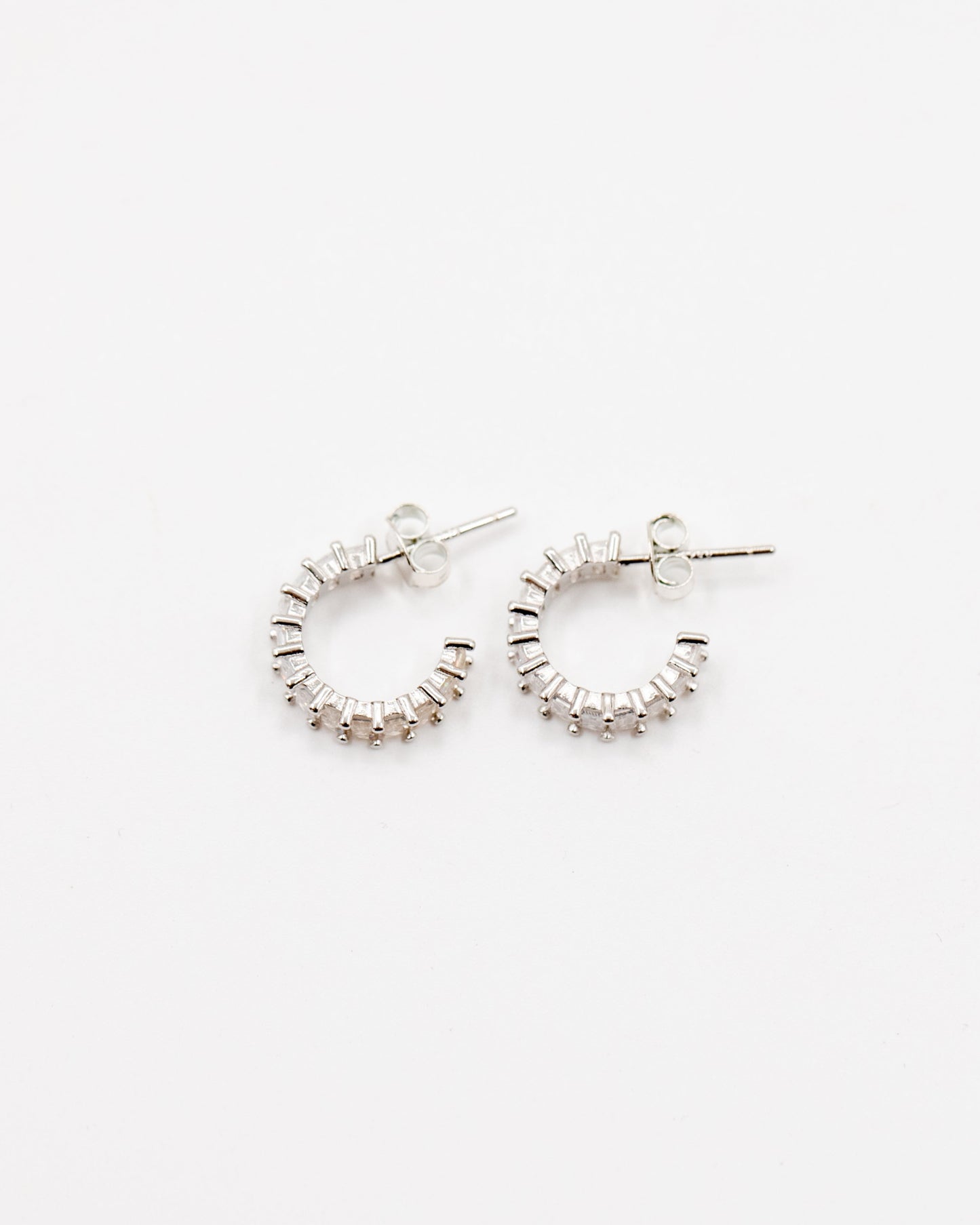 Baguette Hoop Earrings silver