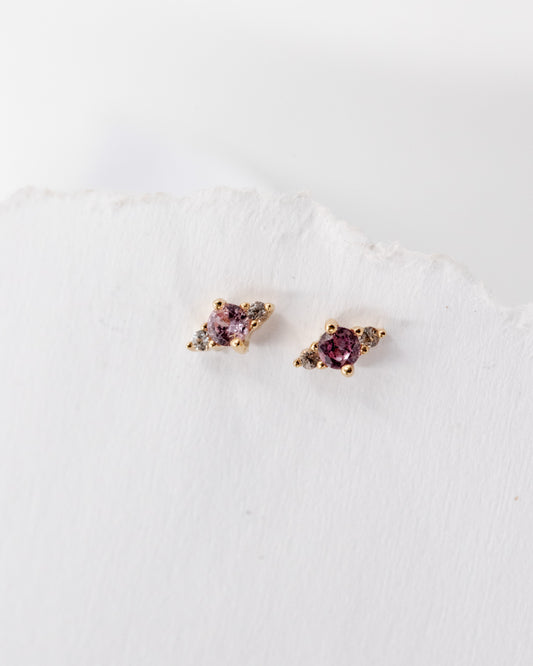 Pink gold sapphire studs from La Kaiser Jewelry