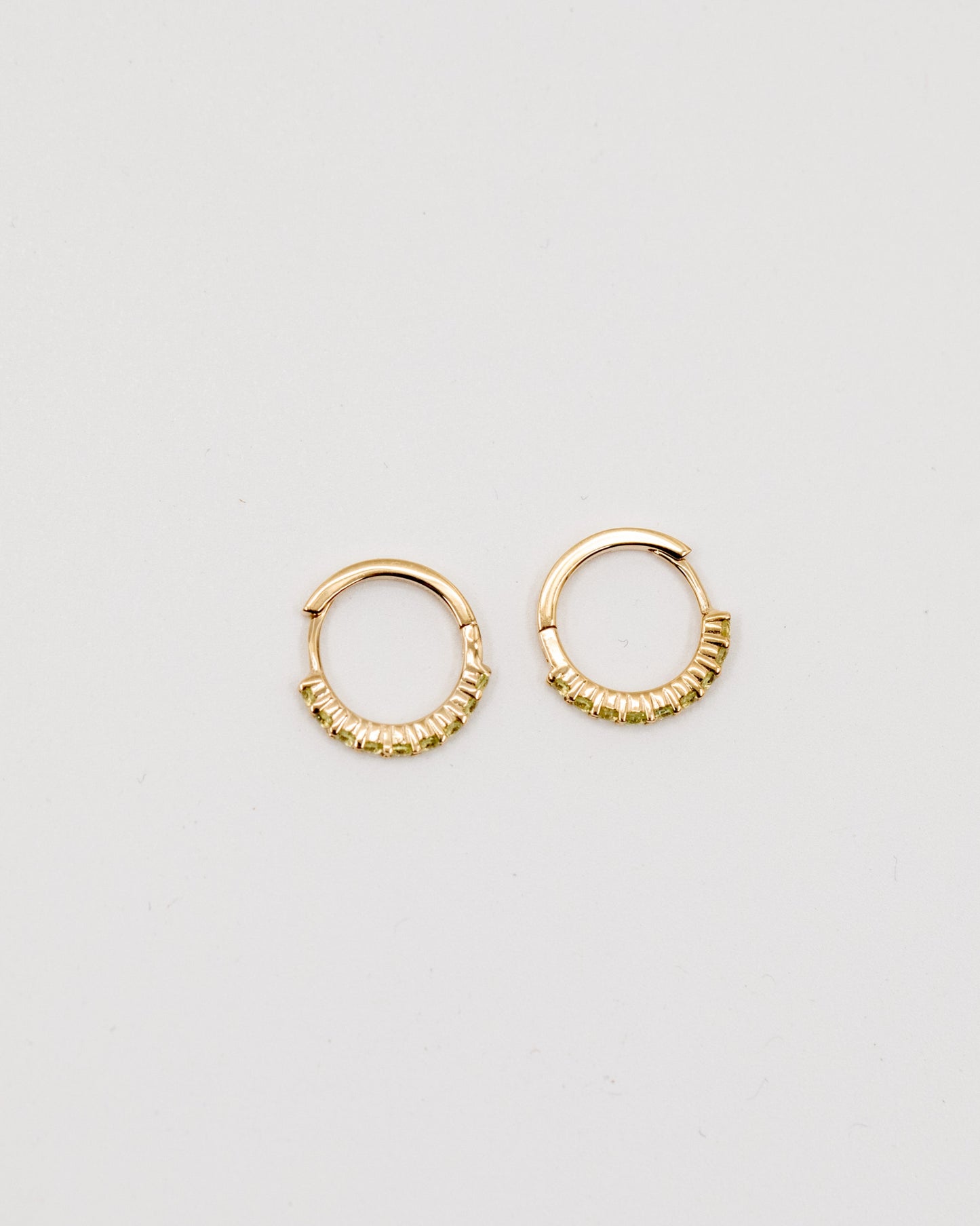 9kt gold Huggie Earrings with Peridot