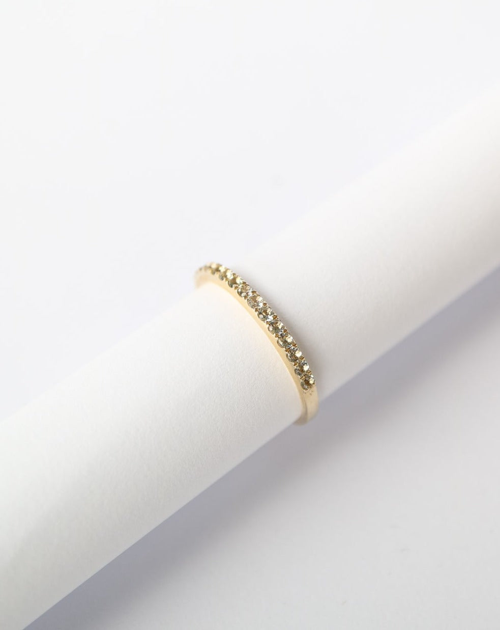 14kt gold Aquamarine half eternity ring