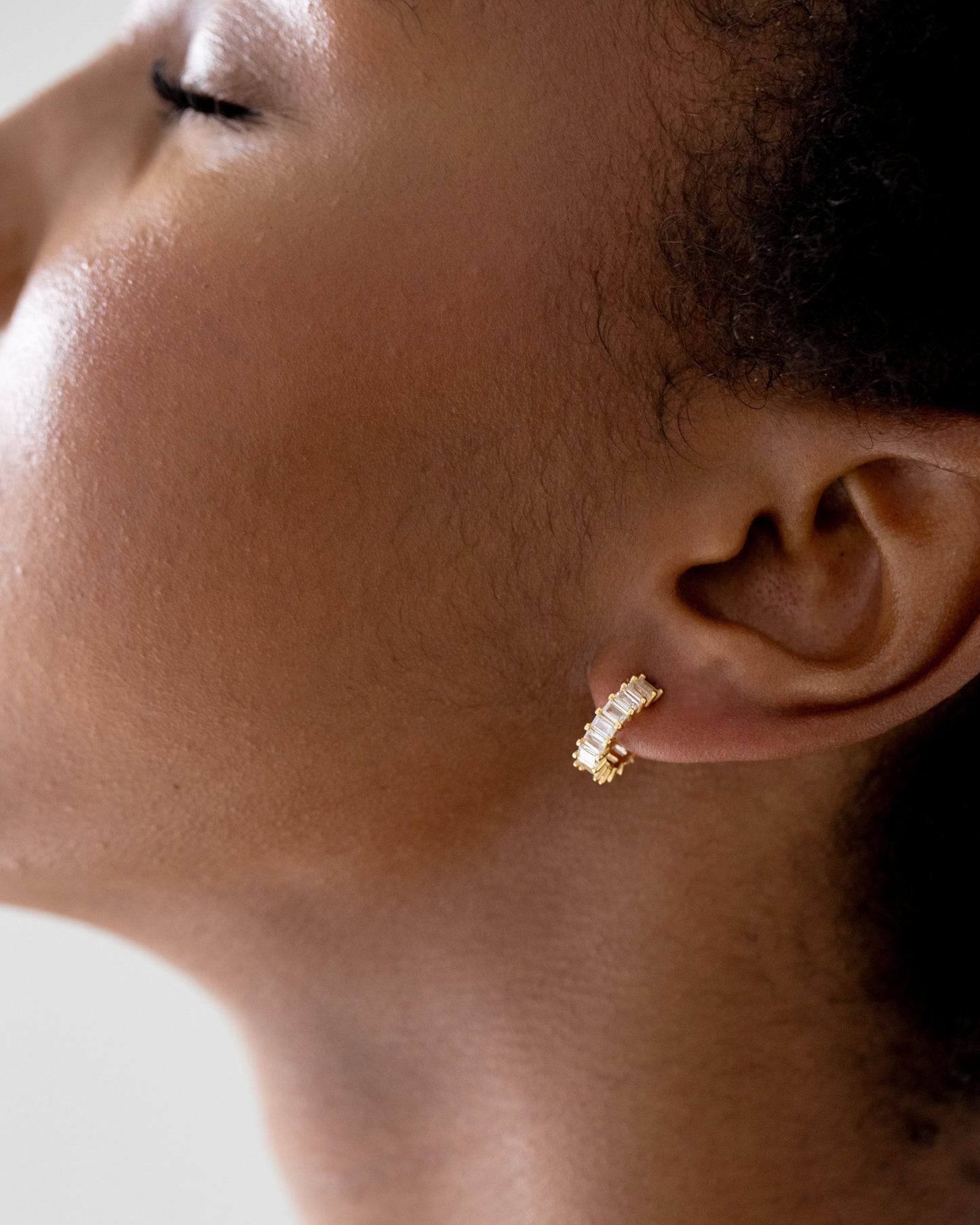 Baguette Hoop Earrings gold
