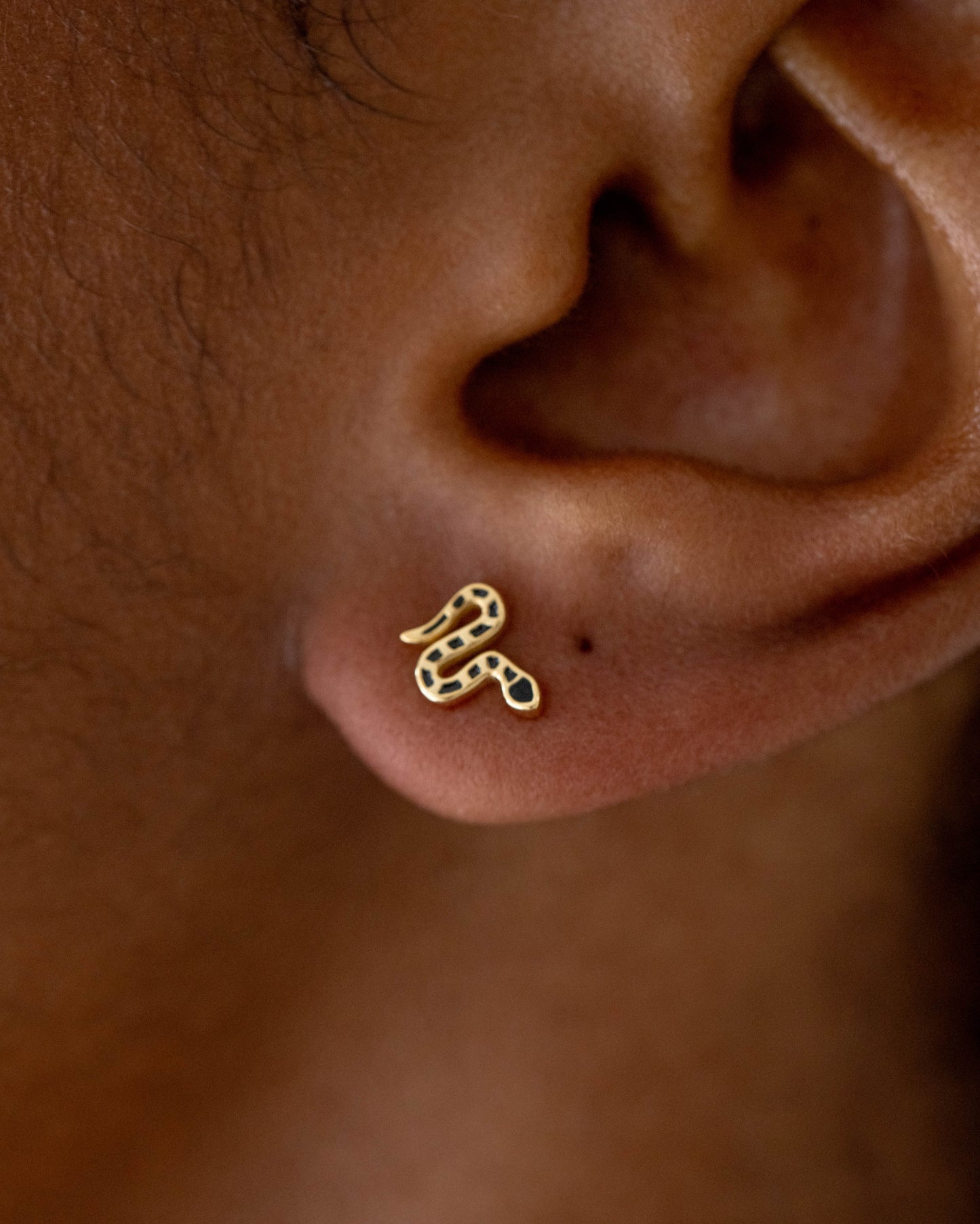Serpent studs earrings gold