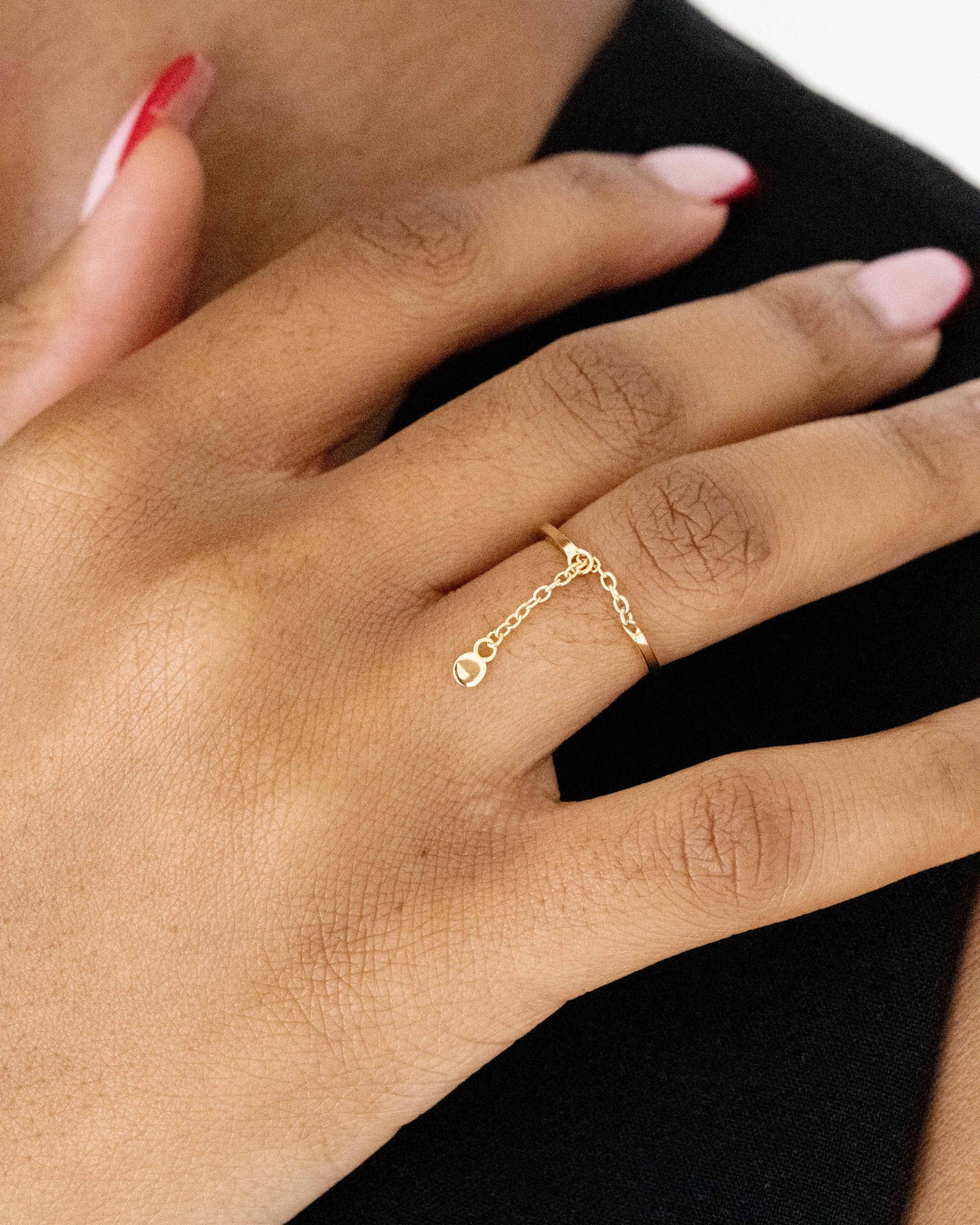 Gold chain ring
