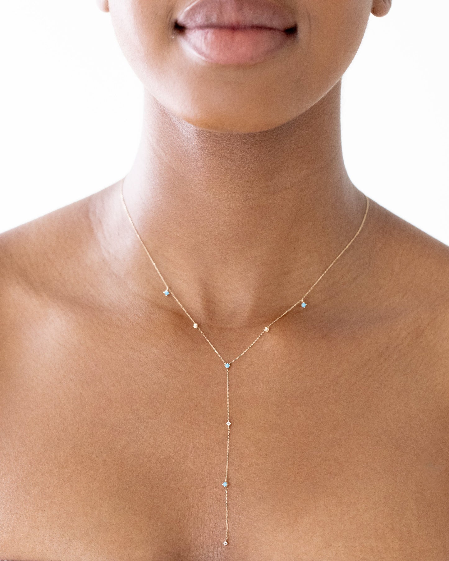 LaKaiser gold turquoise lariat necklace