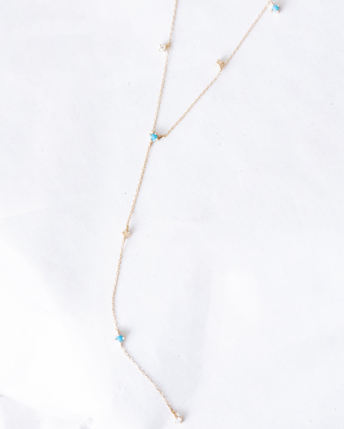 LaKaiser gold turquoise lariat necklace