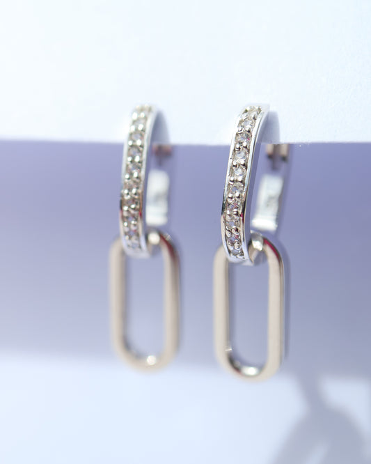 9ct gold chain reaction earrings