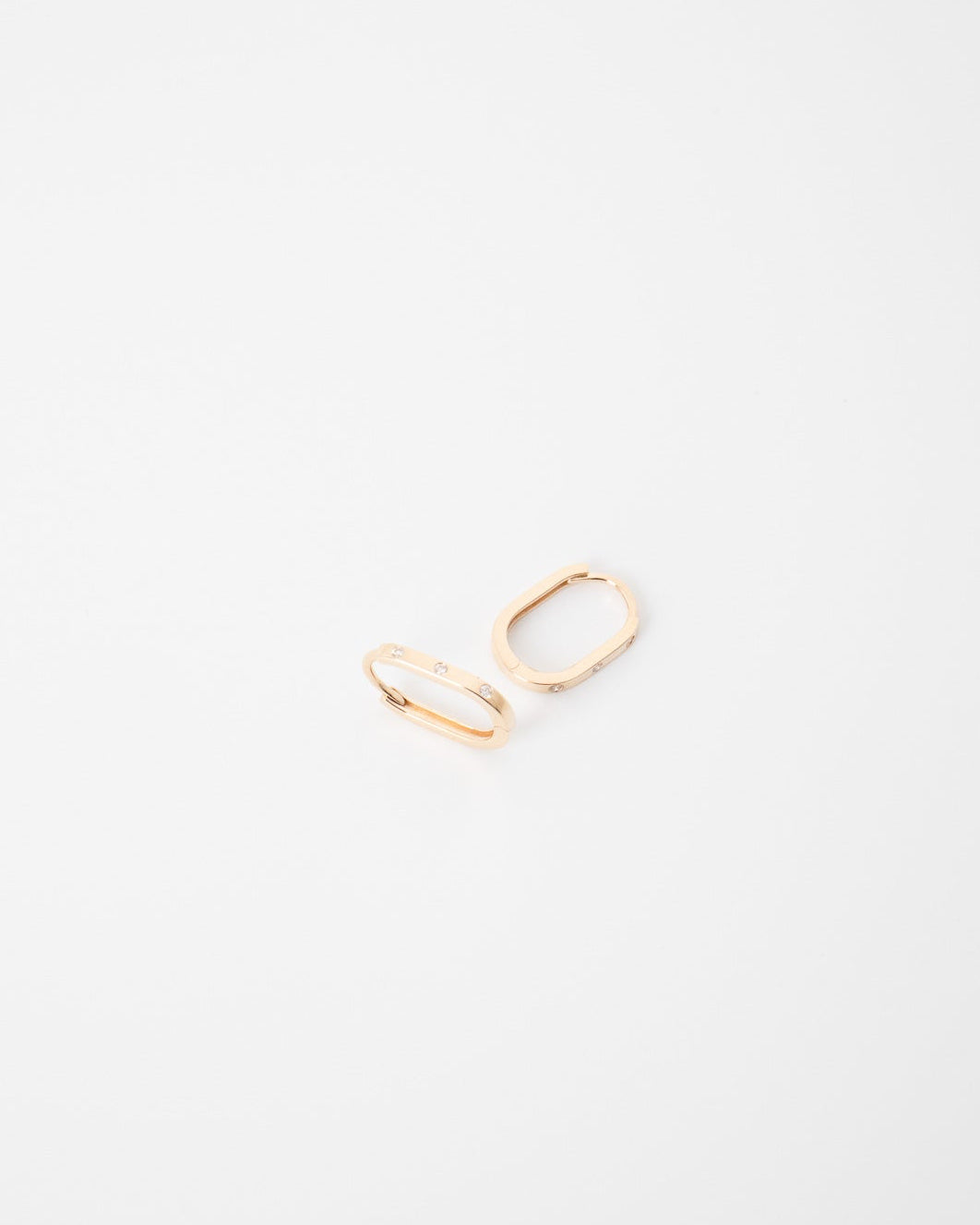 9ct gold and diamond huggie hoop earrings Collective & Co jewellery