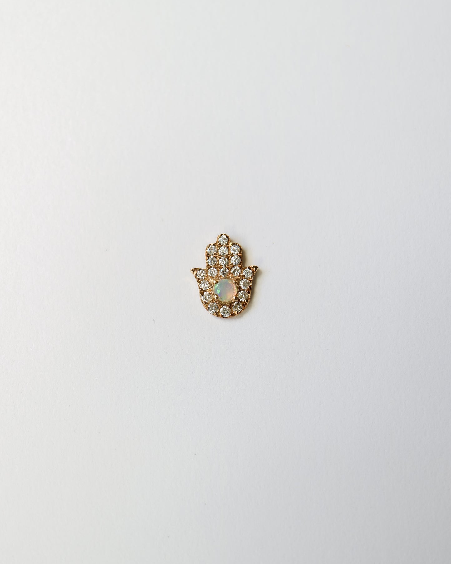 9ct gold and diamonds hamsa hand conch piercing stud