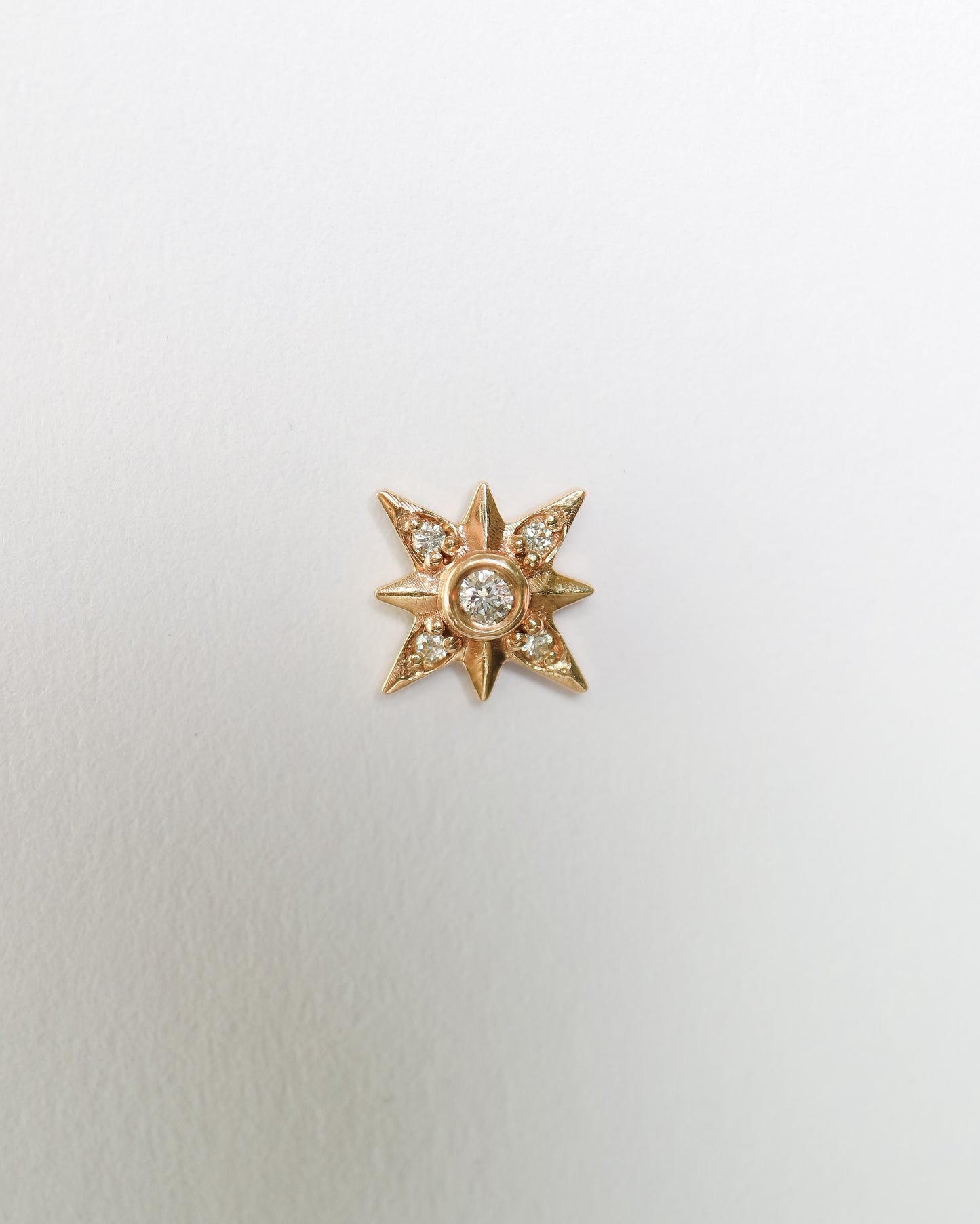9ct gold and diamonds north star conch piercing stud