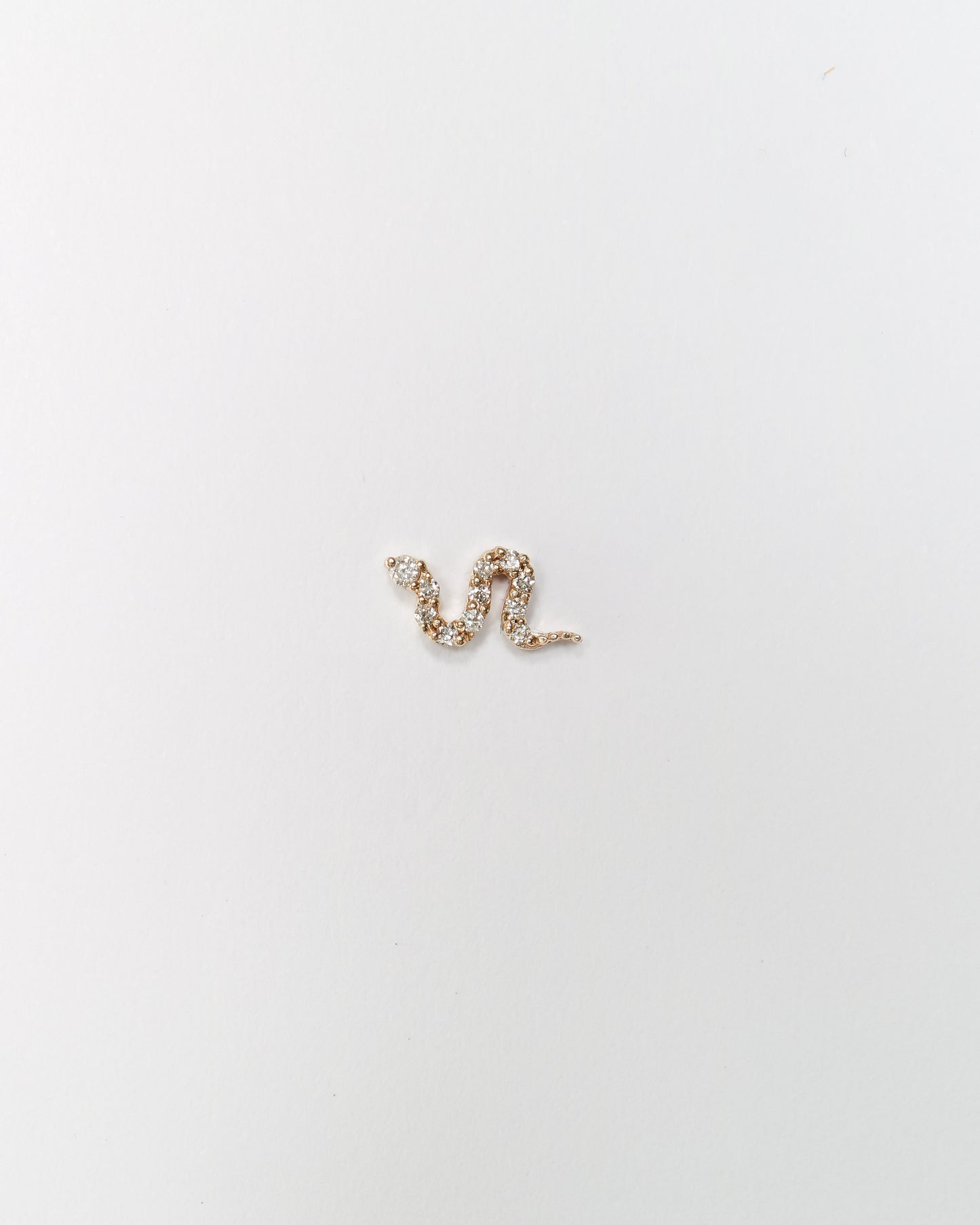 14kt Gold and Diamond Snake Stud