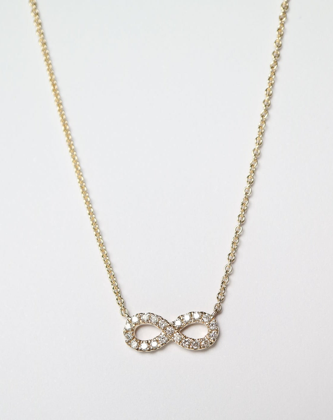 9ct gold and diamonds Infinity Symbol Necklace