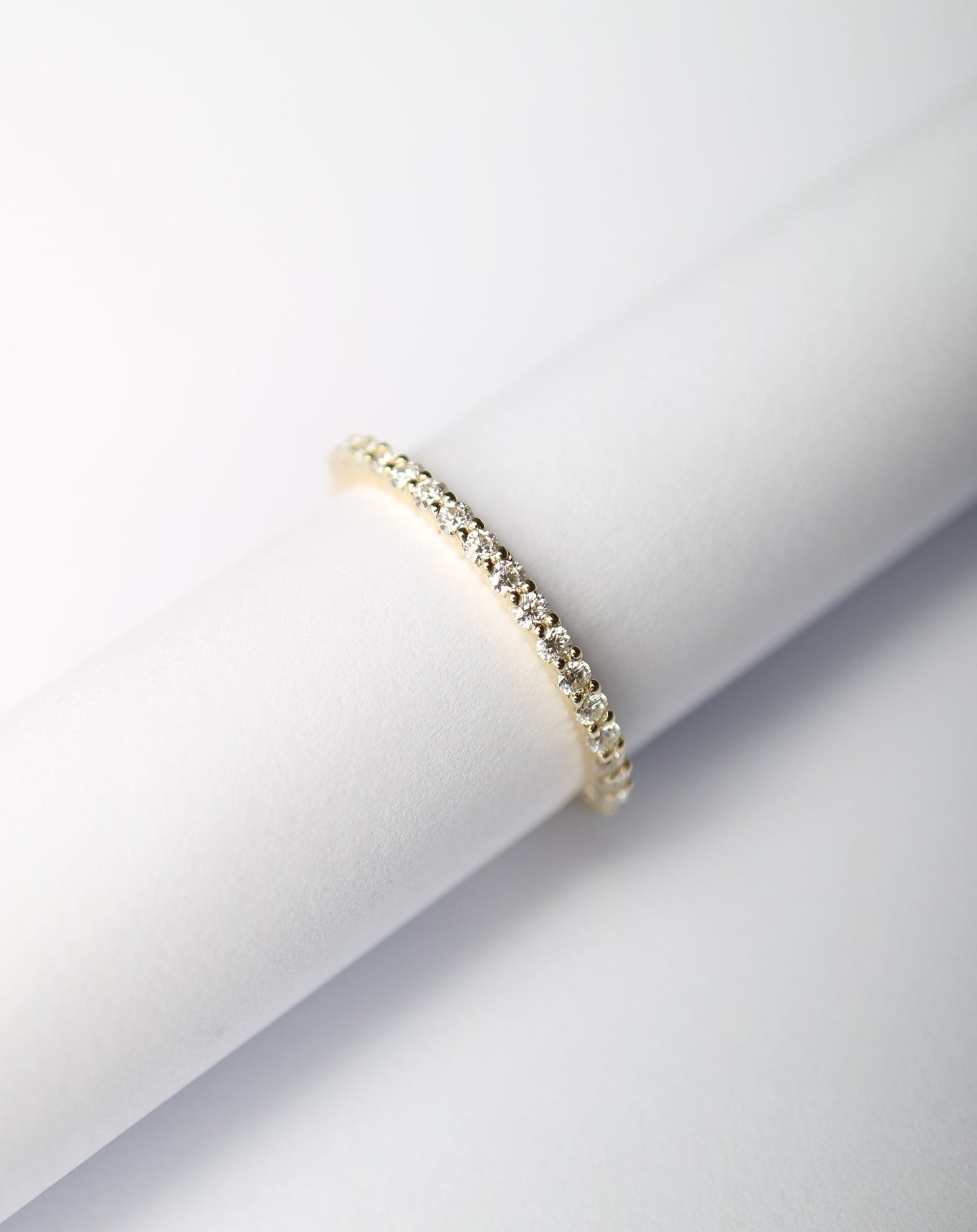 9ct gold Moissanite Half Eternity Ring Band