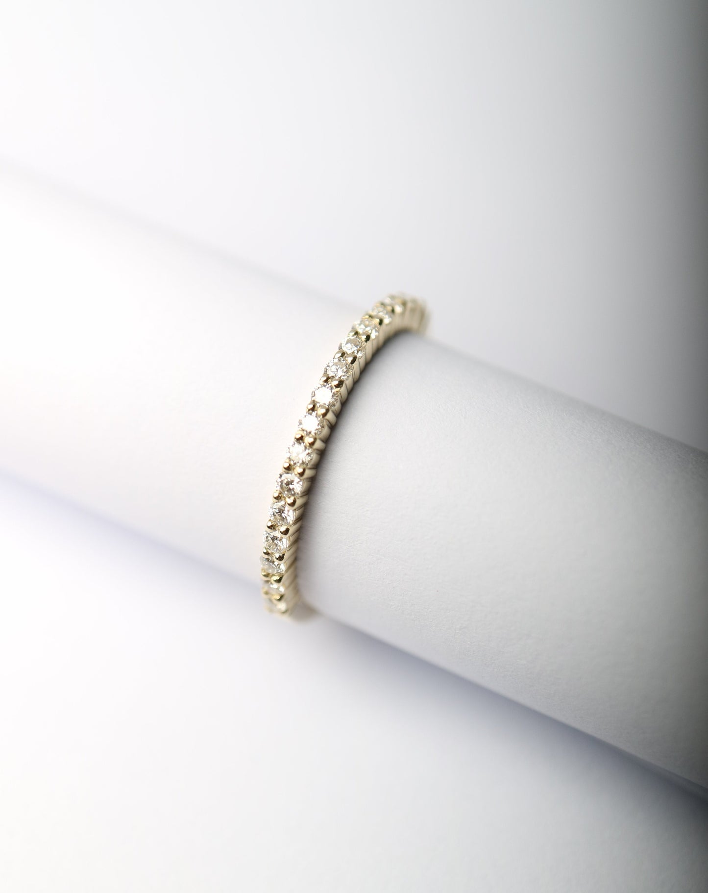 9ct gold Moissanite Half Eternity Ring Band