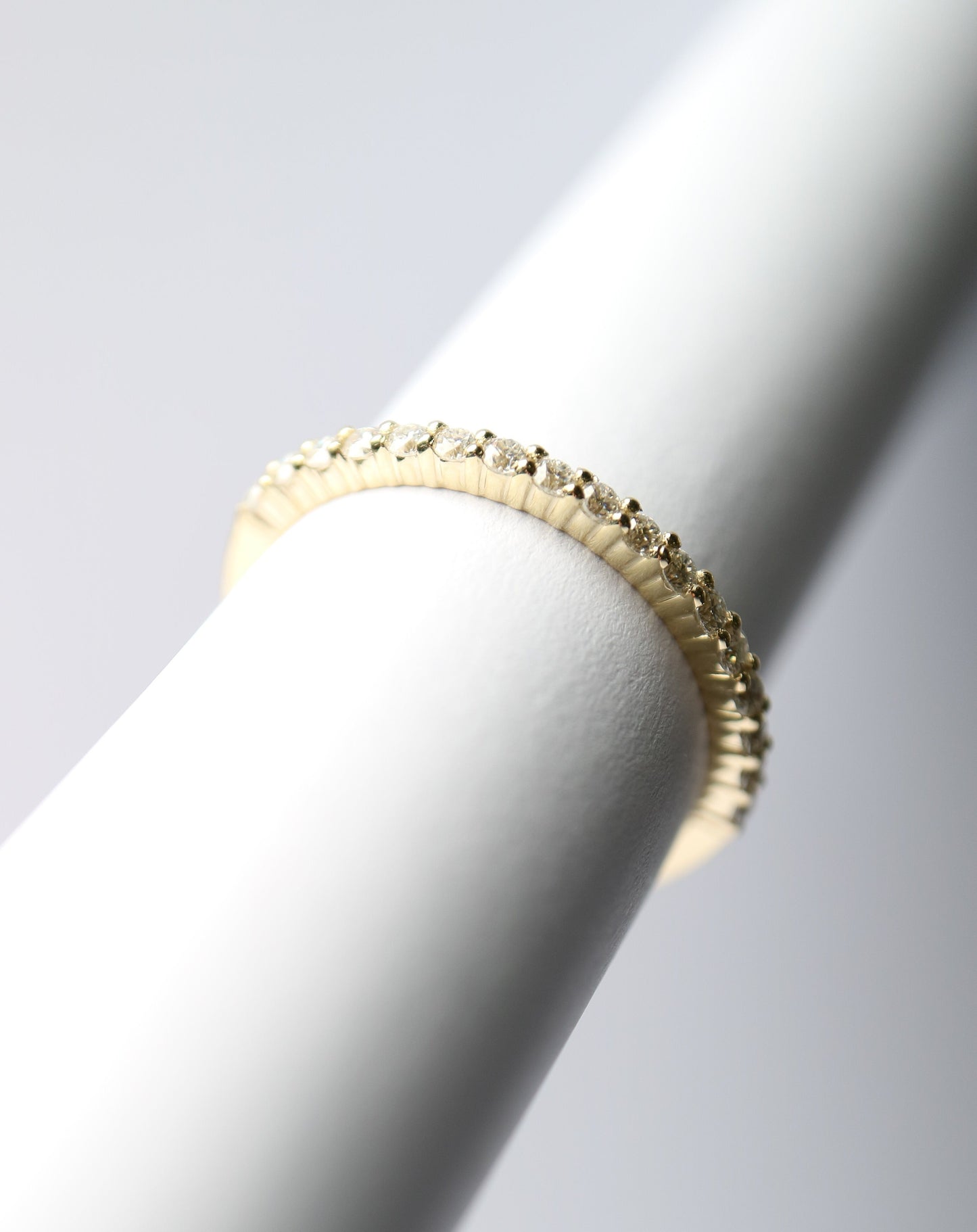 9ct gold Moissanite Half Eternity Ring Band