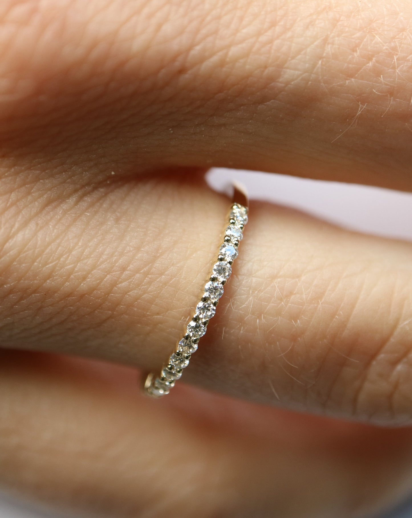 9ct gold Moissanite Half Eternity Ring Band