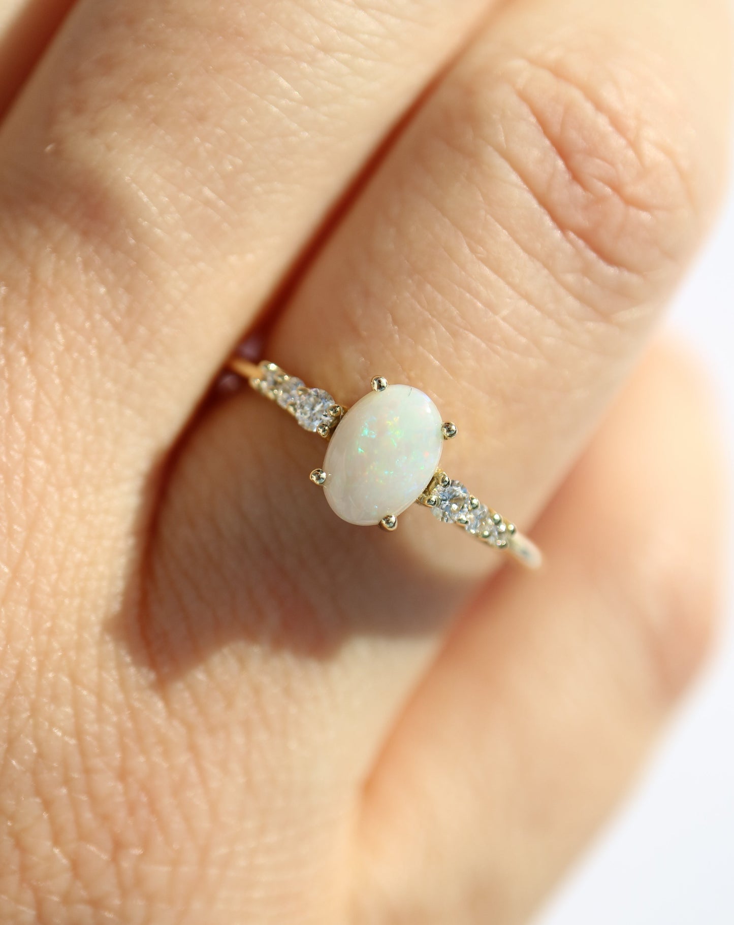 Opal and Diamond Ring in 9ct gold