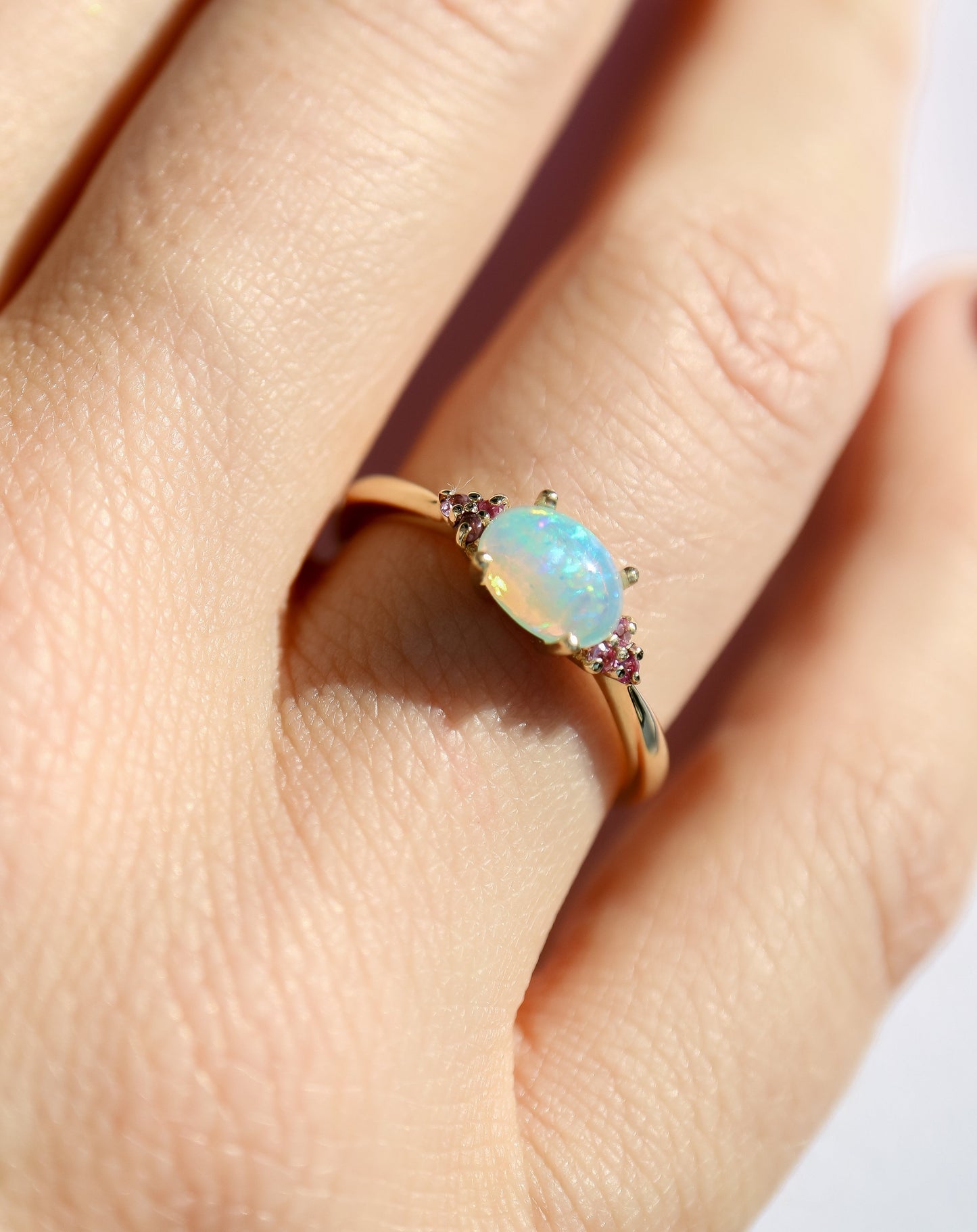 9ct white gold opal and diamond statement ring