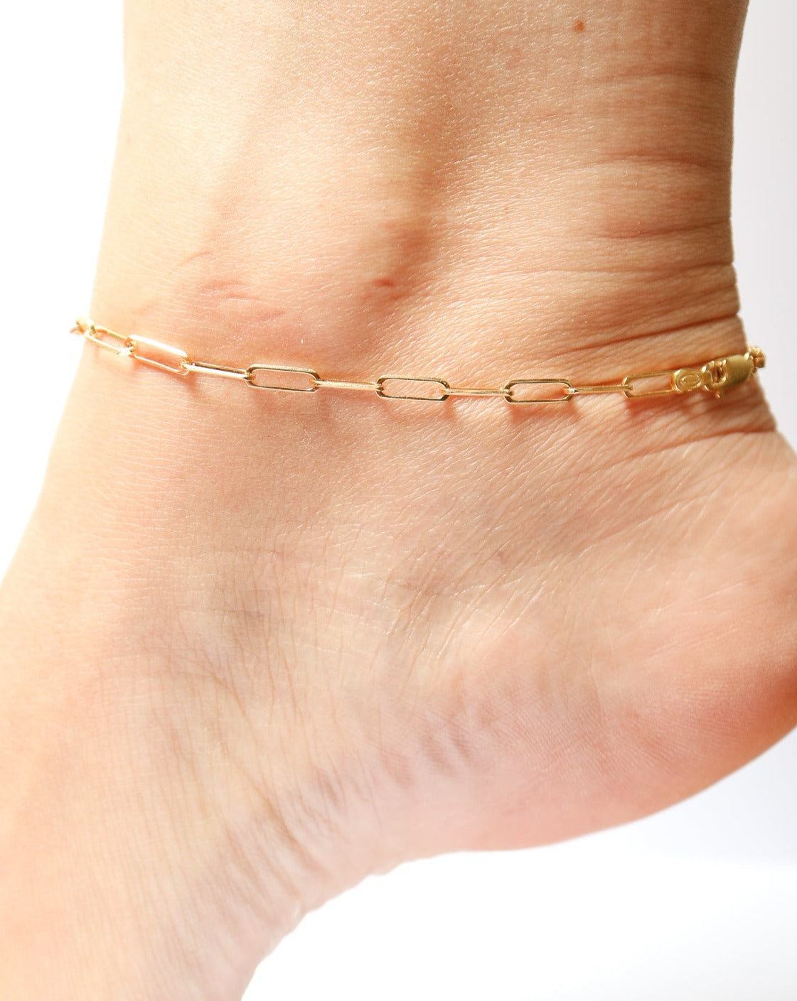 9ct Gold Paperclip Link Anklet