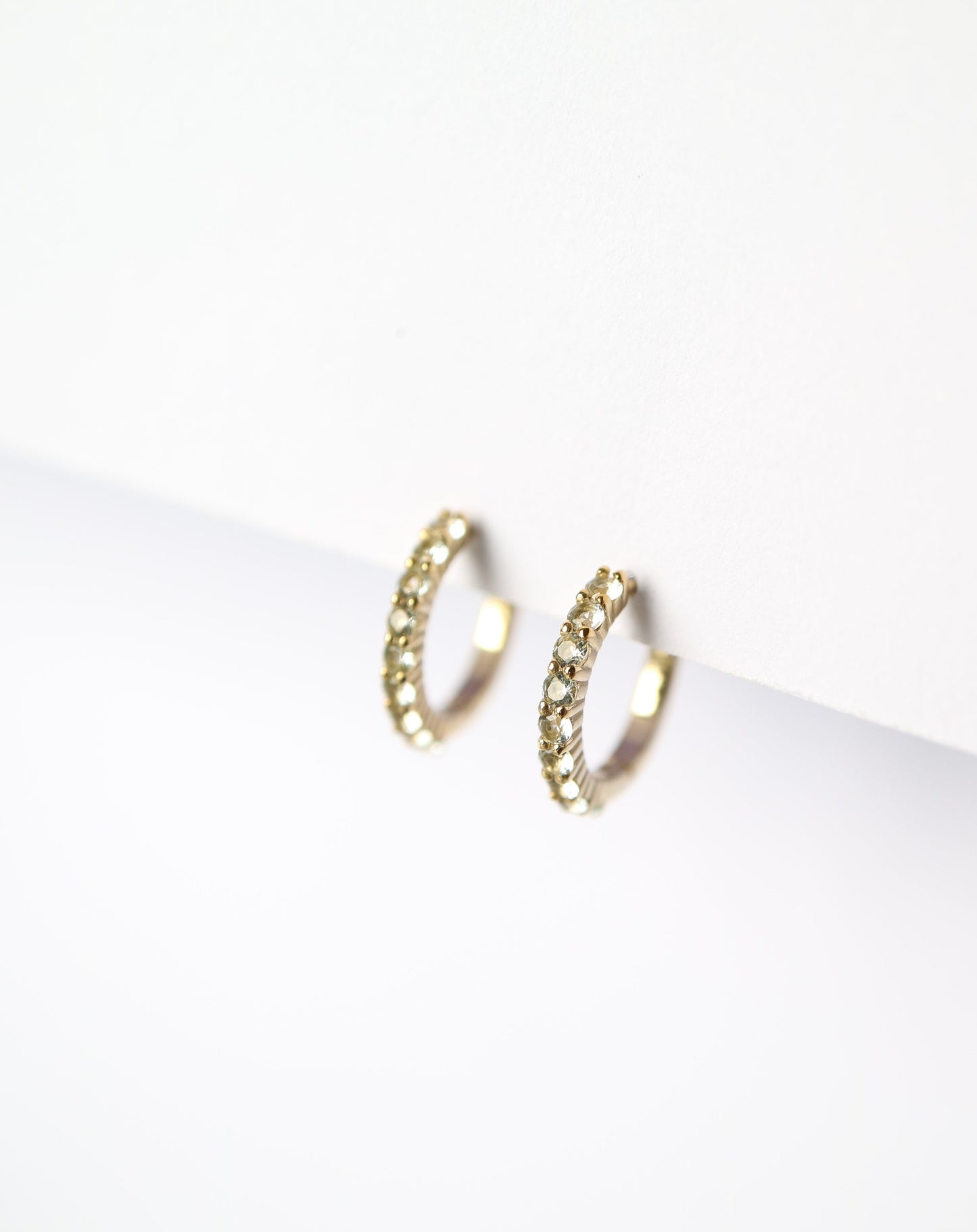 9ct gold and peridot huggie earrings