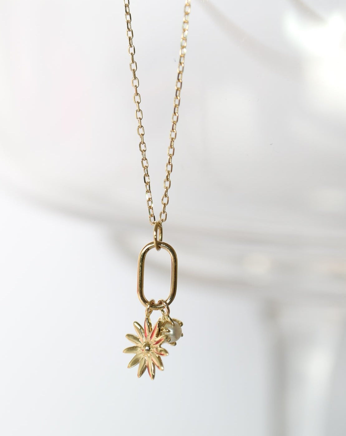 9ct gold Marigold Pearl Necklace