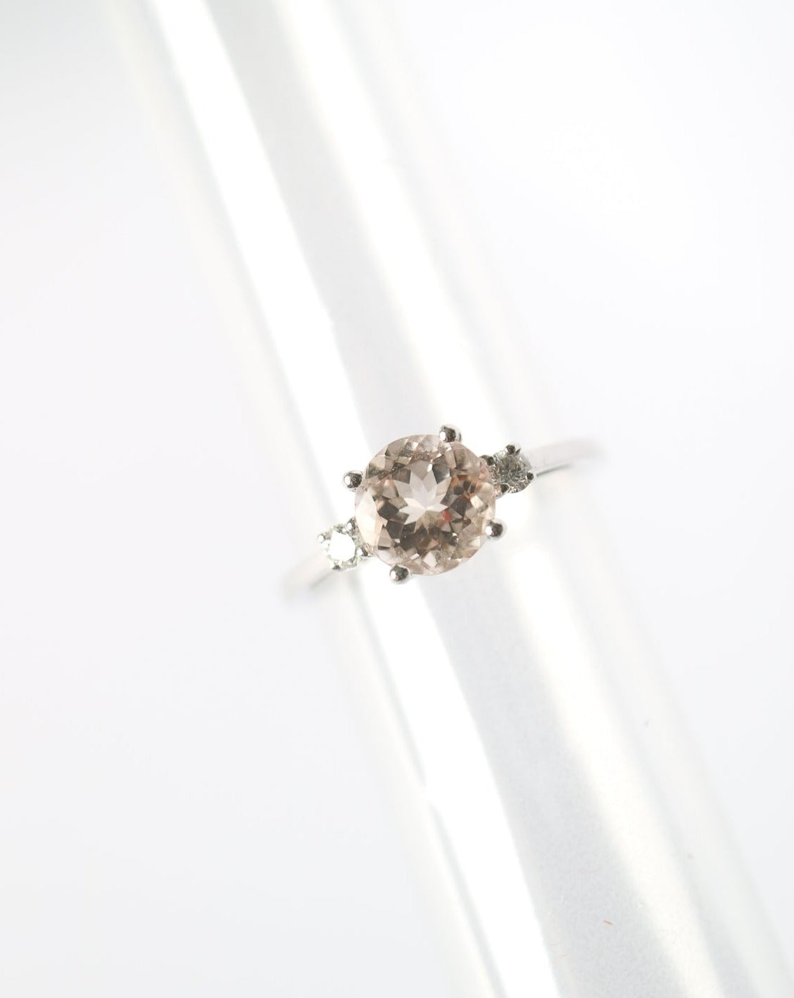 9kt white gold Pink Morganite and Diamond Engagement Ring by Collective & Co Jewellery