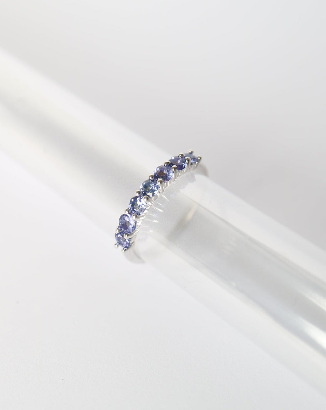 9kt white gold Tanzanite eternity ring by Collective & Co Jewellery