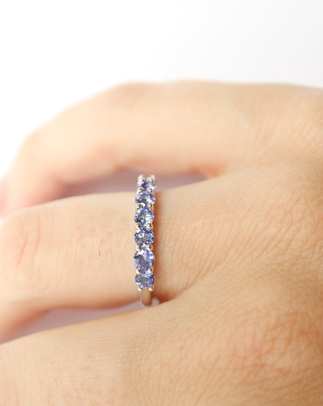 9kt white gold Tanzanite eternity ring by Collective & Co Jewellery