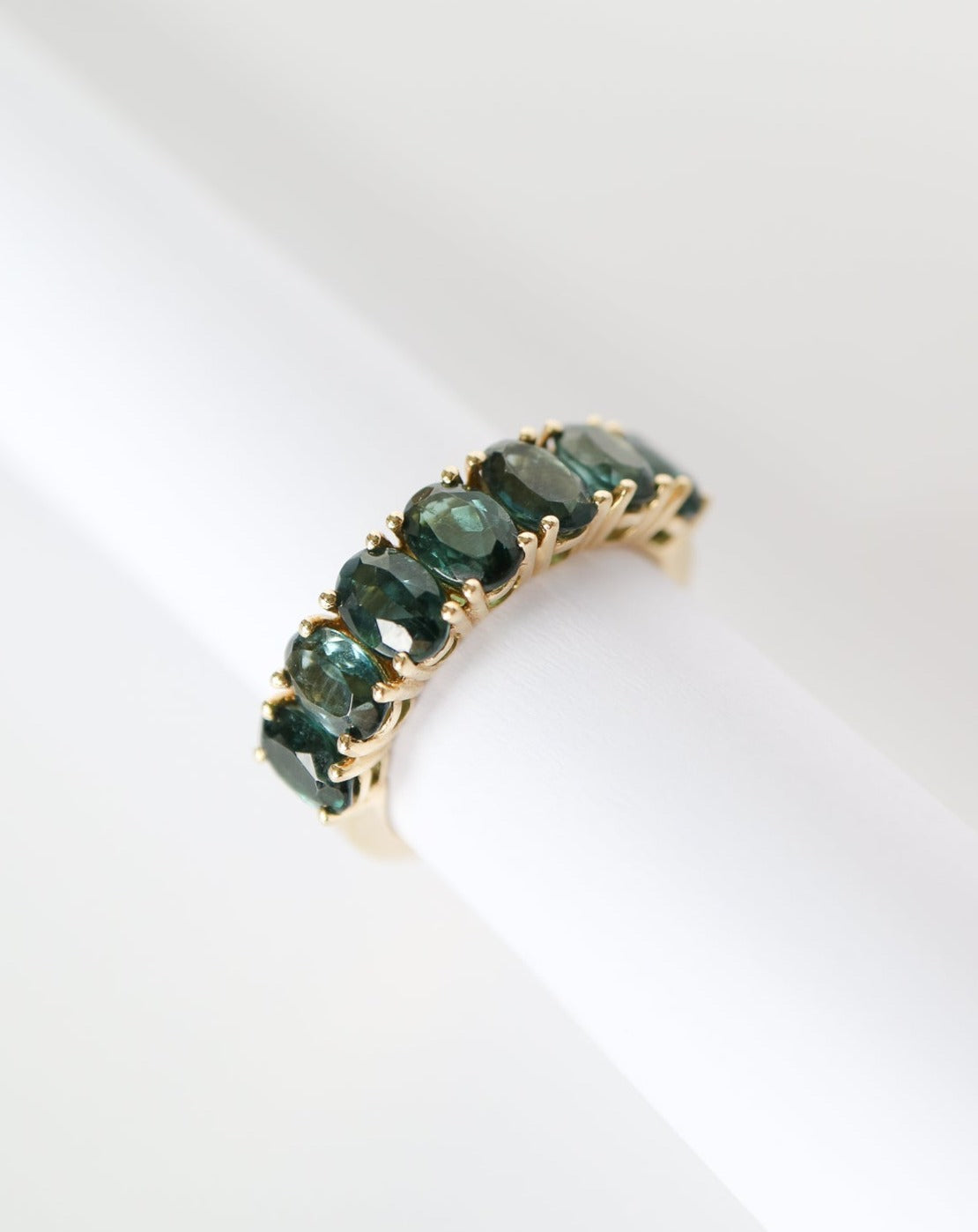 9kt gold ring with London Blue Topaz Half Eternity Band