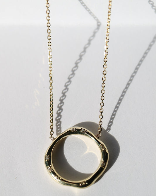 9kt gold and diamond Wobble Pendant from Meraki Jewellery Design