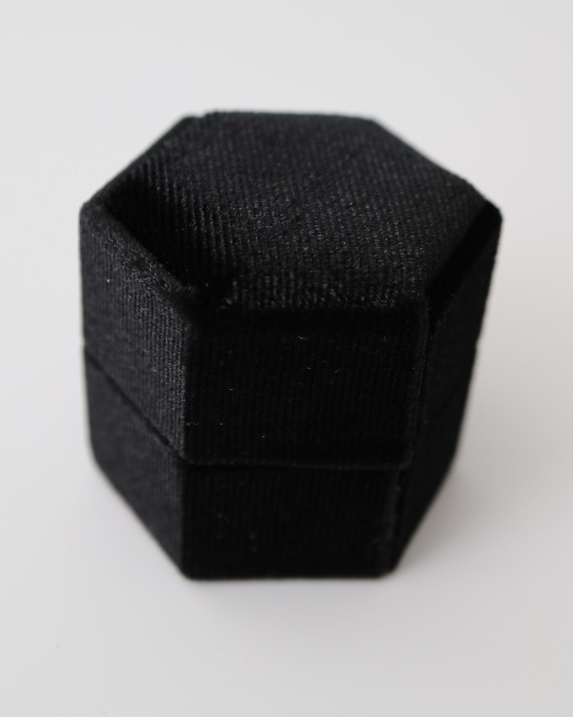 Black Hexagonal Velvet Ring Box