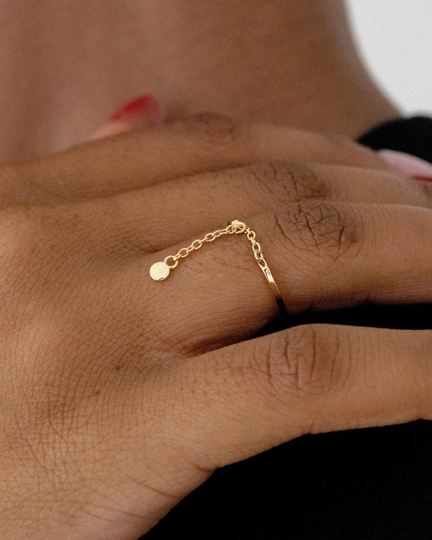 Gold chain ring