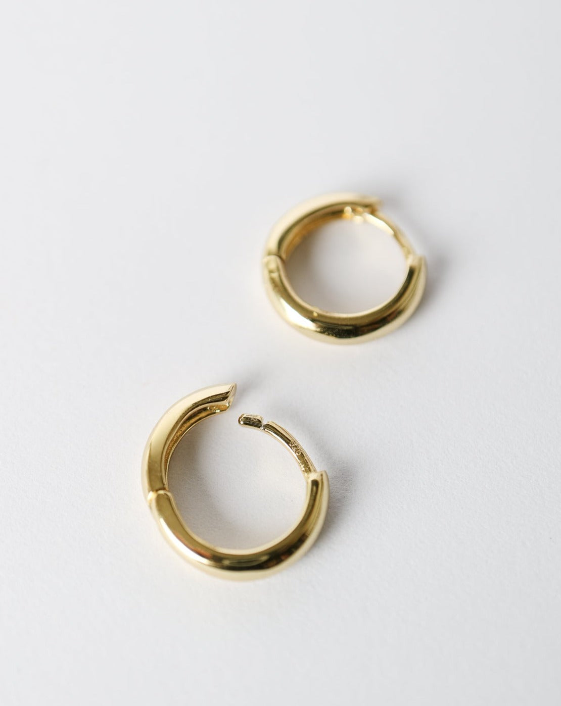 Classic Huggie Earrings gold plated silver Collective & Co Jewellery
