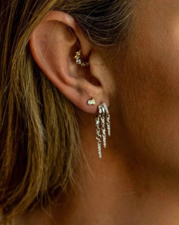 14kt White Gold Diamond Chandelier Earrings