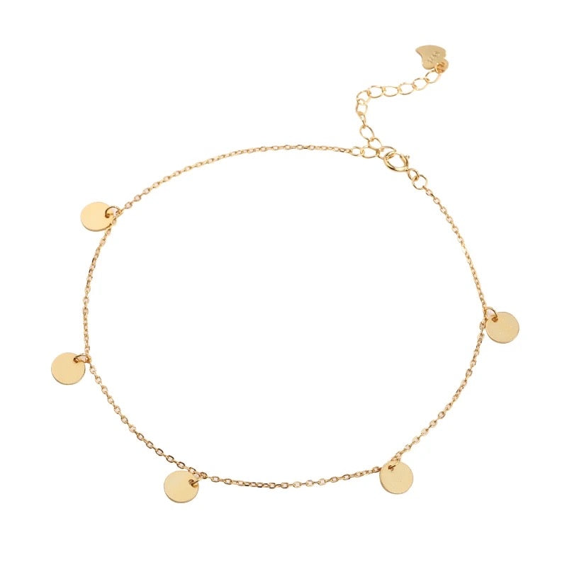 Gold disc anklet