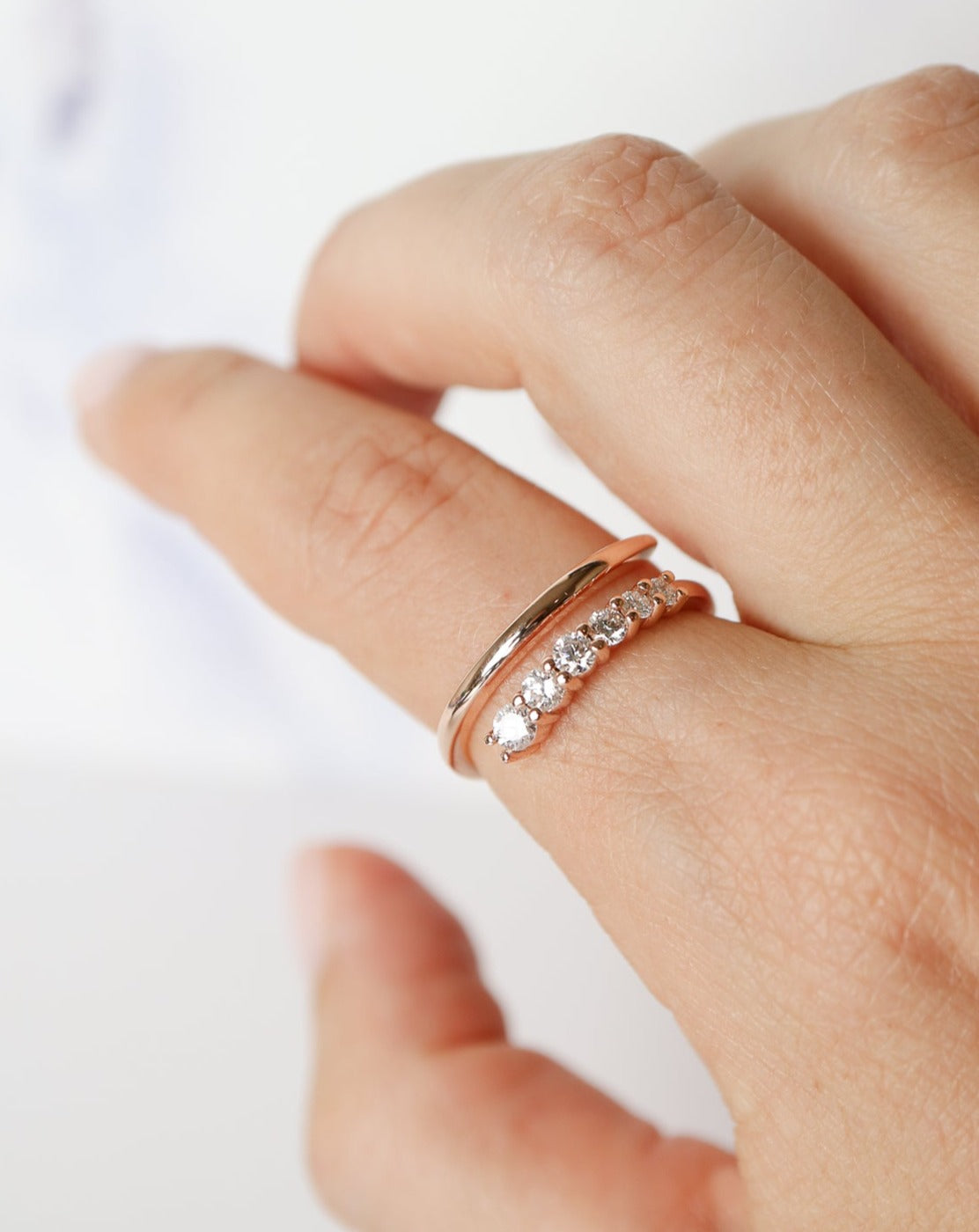 9ct rose gold Diamond Talon Ring