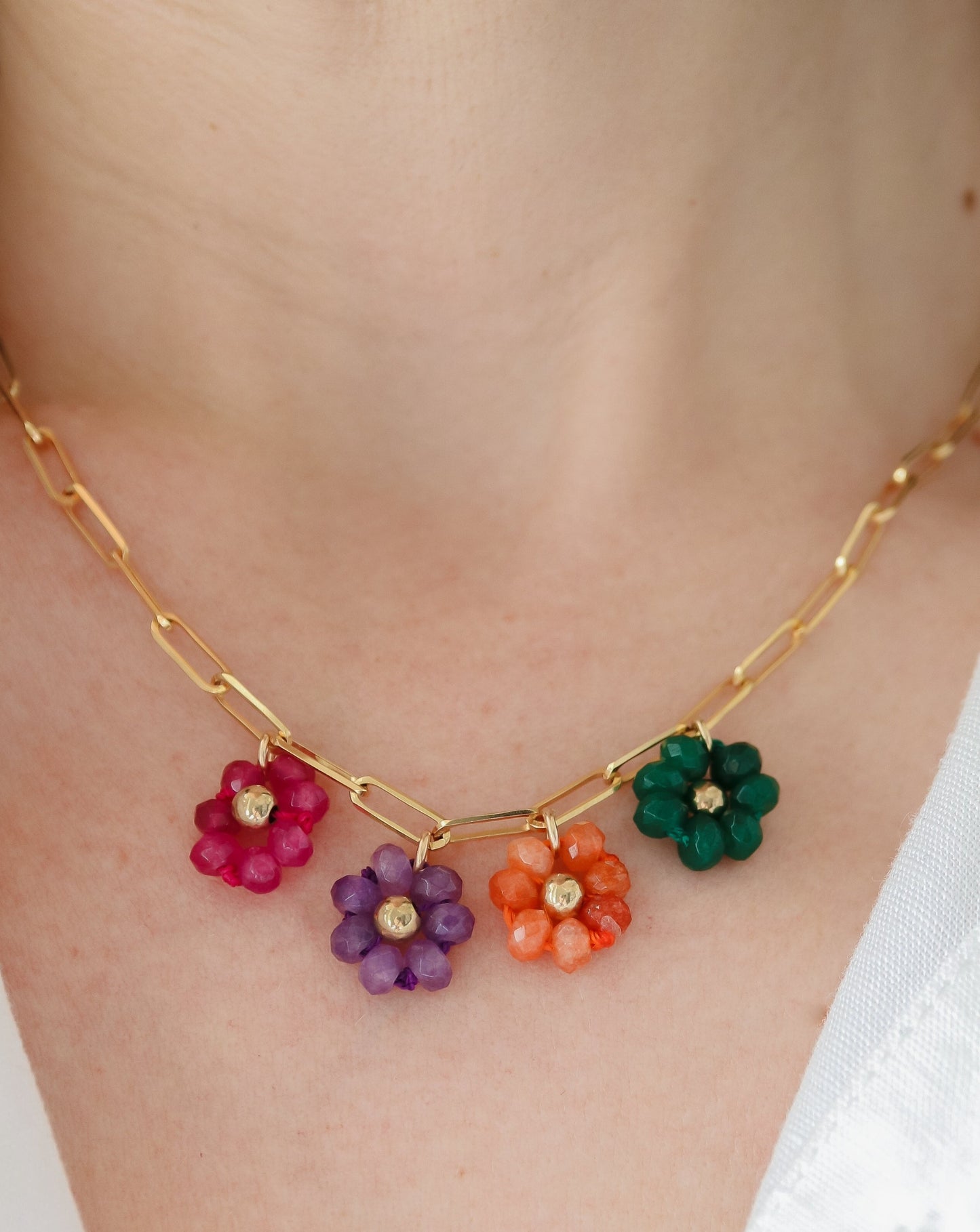 Gemstone Fleurette Charms