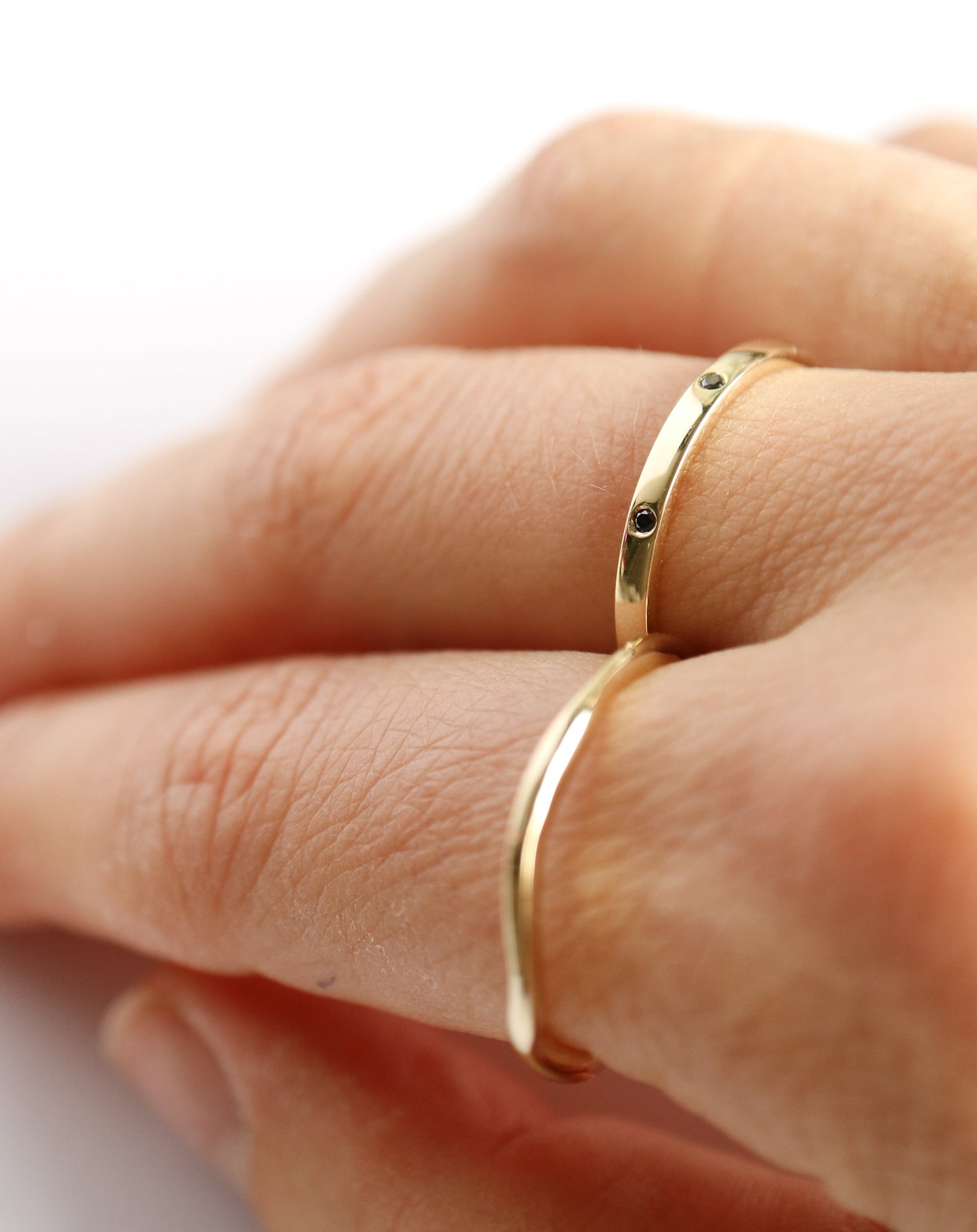 9ct Eternity Band with black diamonds