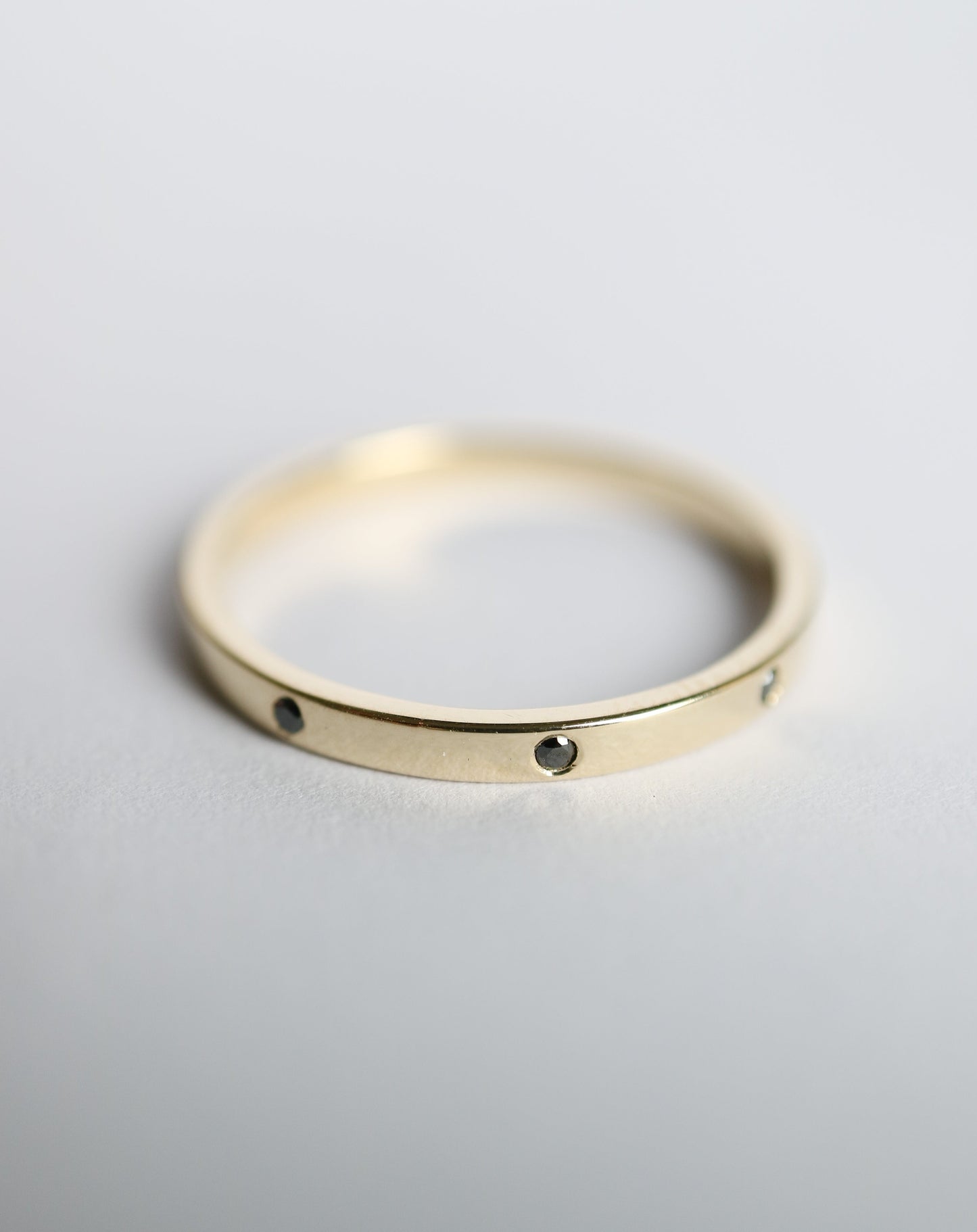 9ct Eternity Band with black diamonds
